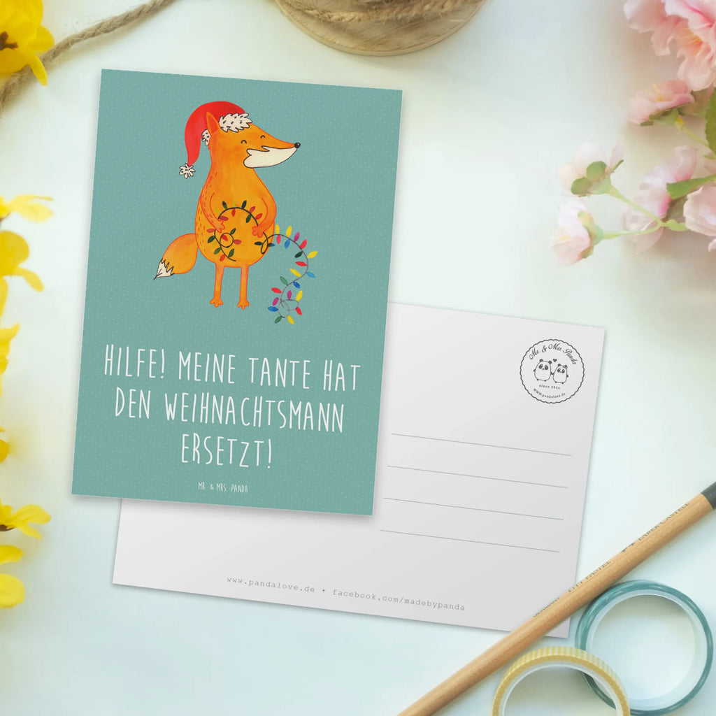 Postcard Hilfe! Meine Tante hat den Weihnachtsmann ersetzt! Einladung, Dankeskarte, Postkarte, Karte, Ansichtskarten, Einladungskarte, Geschenkkarte, Einladung Geburtstag, Grußkarte, Ansichtskarte, Geburtstagskarte, Einladungskarten Geburtstag, Familie, Vatertag, Muttertag, Bruder, Schwester, Mama, Papa, Oma, Opa