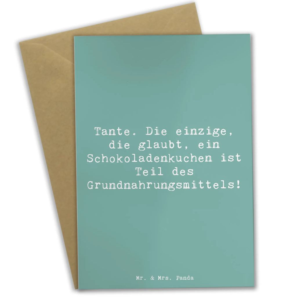 Greetings card Saying Tante. Die einzige, die glaubt, ein Schokoladenkuchen ist Teil des Grundnahrungsmittels! Grußkarte, Klappkarte, Einladungskarte, Glückwunschkarte, Hochzeitskarte, Geburtstagskarte, Karte, Ansichtskarten, Familie, Vatertag, Muttertag, Bruder, Schwester, Mama, Papa, Oma, Opa
