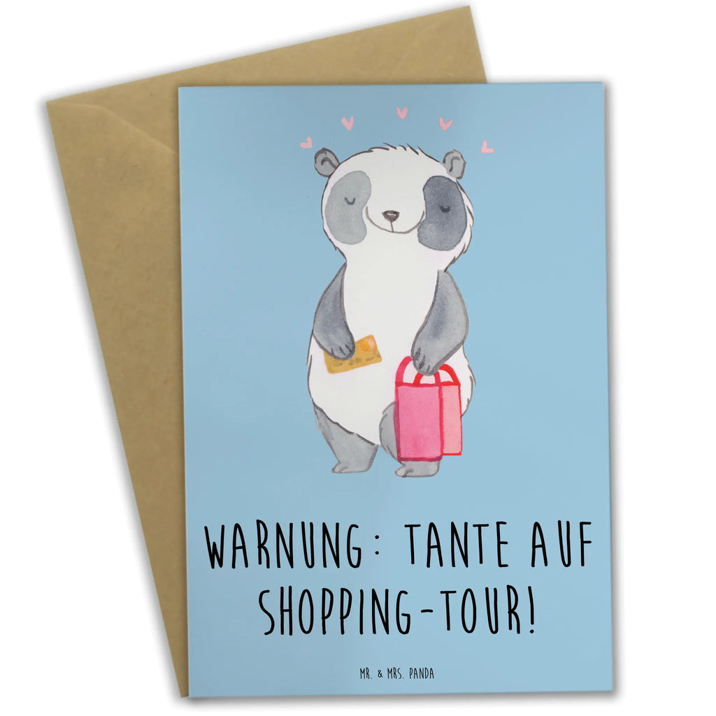 Greetings card Warnung: Tante auf Shopping-Tour! Ansichtskarten, Klappkarte, Einladungskarte, Grußkarte, Karte, Geburtstagskarte, Glückwunschkarte, Hochzeitskarte, Familie, Vatertag, Muttertag, Bruder, Schwester, Mama, Papa, Oma, Opa