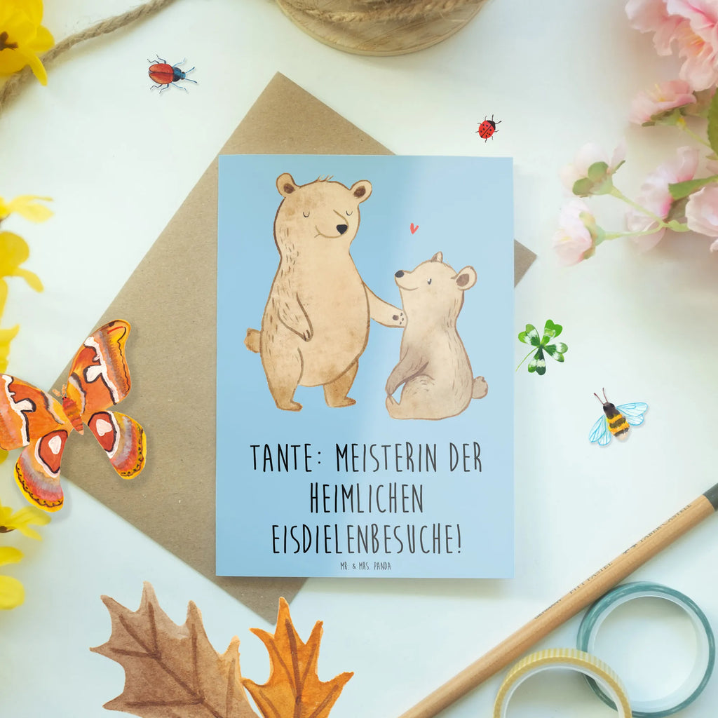 Grußkarte Tante Eisdielenmeisterin Grußkarte, Hochzeitskarte, Glückwunschkarte, Ansichtskarten, Klappkarte, Einladungskarte, Geburtstagskarte, Karte, Familie, Vatertag, Muttertag, Bruder, Schwester, Mama, Papa, Oma, Opa