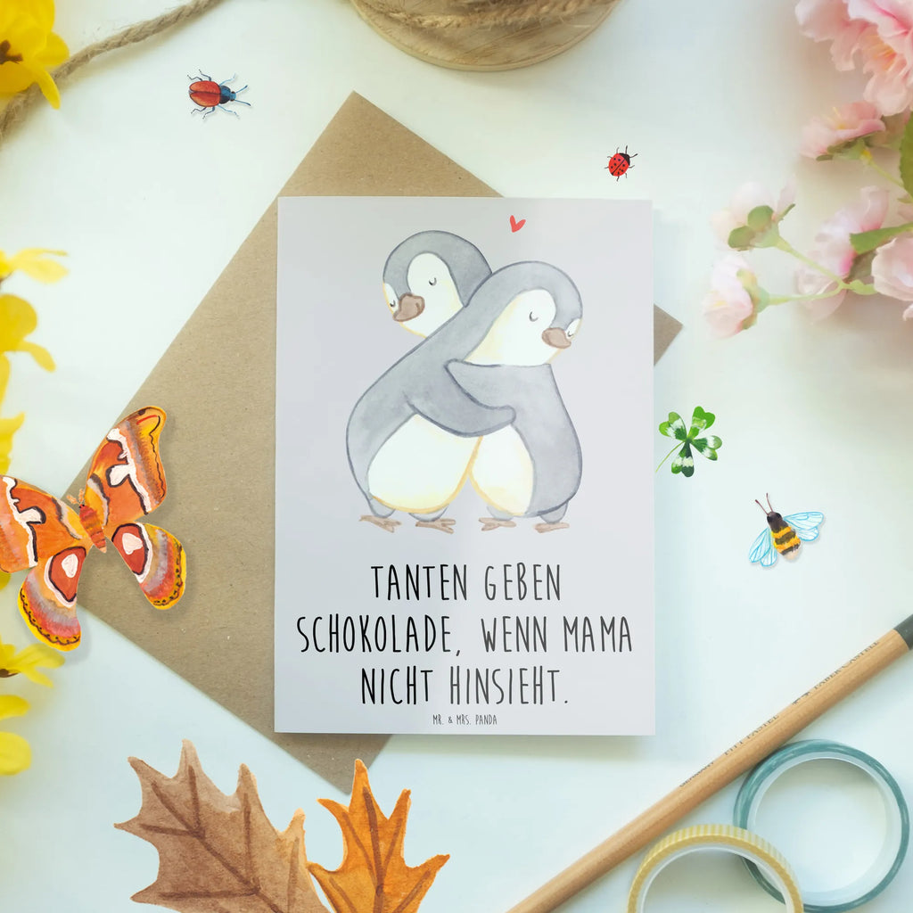 Greetings card Tanten geben Schokolade, wenn Mama nicht hinsieht. Karte, Hochzeitskarte, Klappkarte, Glückwunschkarte, Geburtstagskarte, Einladungskarte, Grußkarte, Ansichtskarten, Familie, Vatertag, Muttertag, Bruder, Schwester, Mama, Papa, Oma, Opa