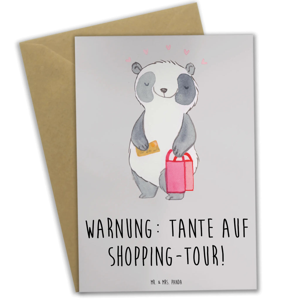 Greetings card Warnung: Tante auf Shopping-Tour! Ansichtskarten, Klappkarte, Einladungskarte, Grußkarte, Karte, Geburtstagskarte, Glückwunschkarte, Hochzeitskarte, Familie, Vatertag, Muttertag, Bruder, Schwester, Mama, Papa, Oma, Opa