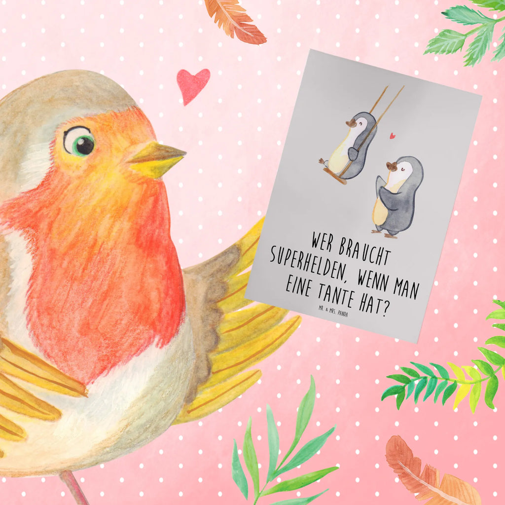 Greetings card Wer braucht Superhelden, wenn man eine Tante hat? Karte, Ansichtskarten, Einladungskarte, Klappkarte, Hochzeitskarte, Glückwunschkarte, Geburtstagskarte, Grußkarte, Familie, Vatertag, Muttertag, Bruder, Schwester, Mama, Papa, Oma, Opa