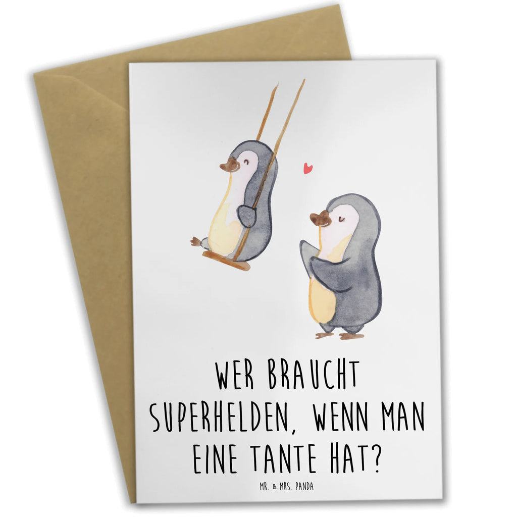 Greetings card Wer braucht Superhelden, wenn man eine Tante hat? Karte, Ansichtskarten, Einladungskarte, Klappkarte, Hochzeitskarte, Glückwunschkarte, Geburtstagskarte, Grußkarte, Familie, Vatertag, Muttertag, Bruder, Schwester, Mama, Papa, Oma, Opa