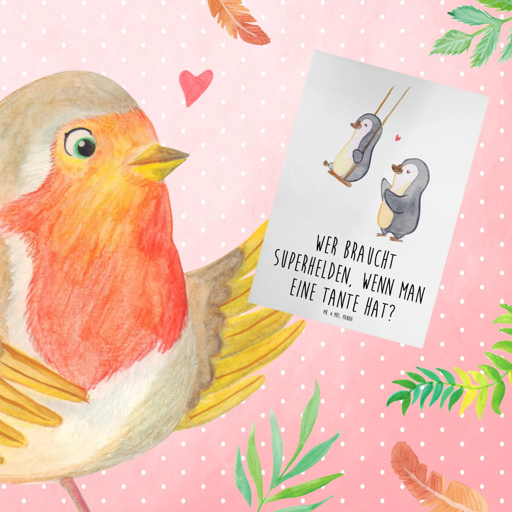 Greetings card Wer braucht Superhelden, wenn man eine Tante hat? Karte, Ansichtskarten, Einladungskarte, Klappkarte, Hochzeitskarte, Glückwunschkarte, Geburtstagskarte, Grußkarte, Familie, Vatertag, Muttertag, Bruder, Schwester, Mama, Papa, Oma, Opa