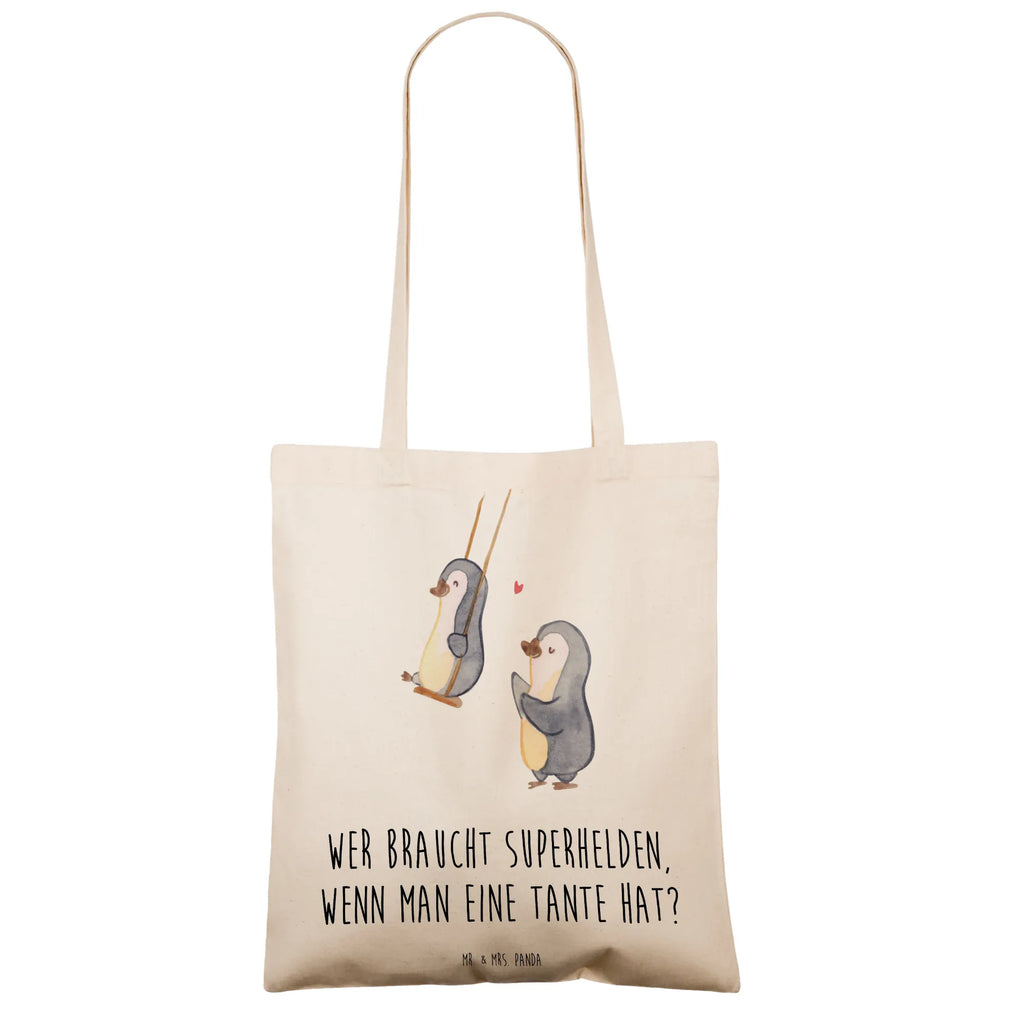 Tote bag Wer braucht Superhelden, wenn man eine Tante hat? Laptoptasche, Stoffbeutel, Strandtasche, Schultertasche, Einkaufstüte, Tasche, Tragetasche, Shopper, Beuteltasche, Badetasche, Jutetasche, Beutel, Jutebeutel, Einkaufstasche, Stofftasche, Umhängetasche, Familie, Vatertag, Muttertag, Bruder, Schwester, Mama, Papa, Oma, Opa