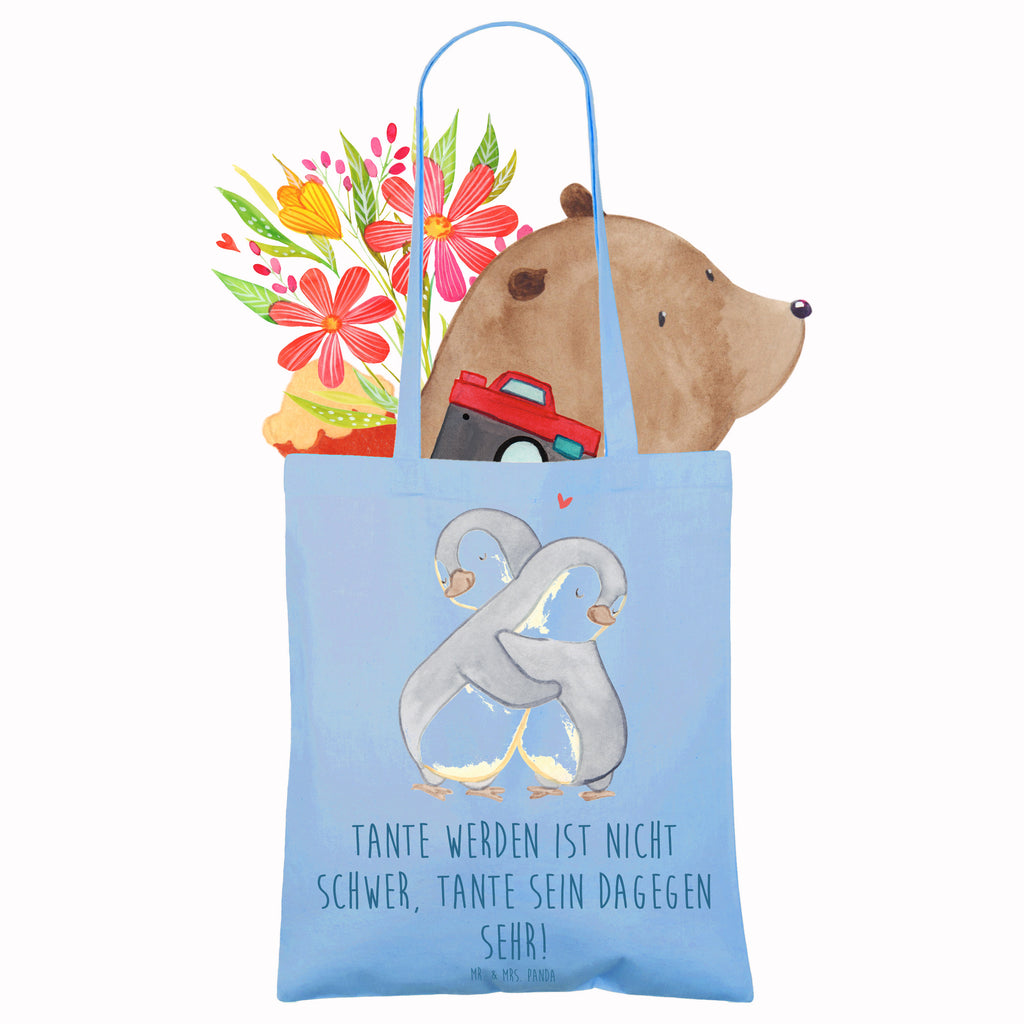 Tote bag Tante werden ist nicht schwer, Tante sein dagegen sehr! Laptoptasche, Einkaufstüte, Strandtasche, Badetasche, Umhängetasche, Tragetasche, Jutebeutel, Schultertasche, Beuteltasche, Stoffbeutel, Tasche, Einkaufstasche, Jutetasche, Stofftasche, Beutel, Shopper, Familie, Vatertag, Muttertag, Bruder, Schwester, Mama, Papa, Oma, Opa