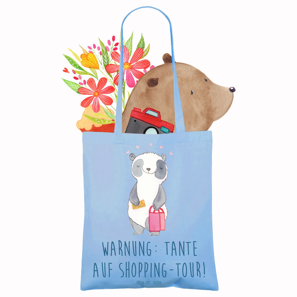 Tote bag Warnung: Tante auf Shopping-Tour! Einkaufstasche, Jutetasche, Strandtasche, Beutel, Jutebeutel, Badetasche, Tragetasche, Tasche, Stofftasche, Schultertasche, Stoffbeutel, Umhängetasche, Beuteltasche, Einkaufstüte, Shopper, Laptoptasche, Familie, Vatertag, Muttertag, Bruder, Schwester, Mama, Papa, Oma, Opa
