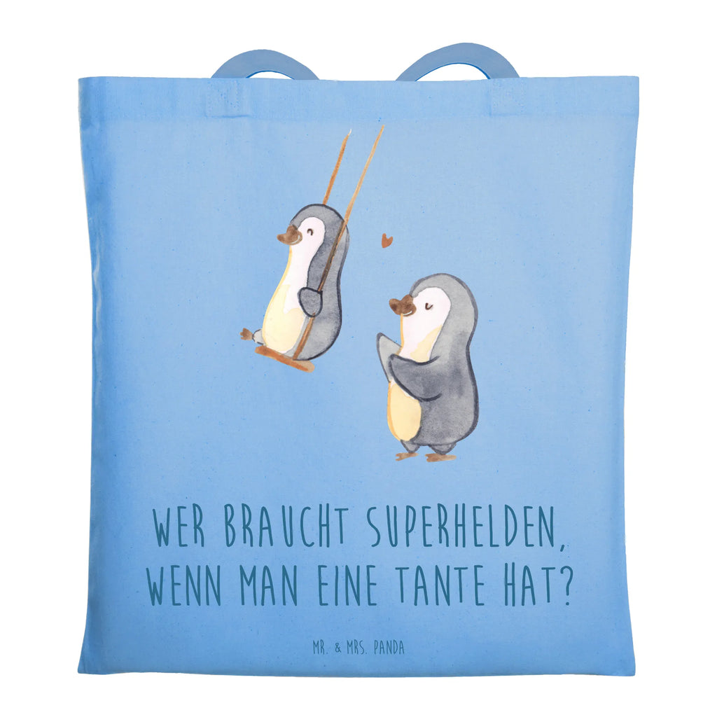 Tote bag Wer braucht Superhelden, wenn man eine Tante hat? Laptoptasche, Stoffbeutel, Strandtasche, Schultertasche, Einkaufstüte, Tasche, Tragetasche, Shopper, Beuteltasche, Badetasche, Jutetasche, Beutel, Jutebeutel, Einkaufstasche, Stofftasche, Umhängetasche, Familie, Vatertag, Muttertag, Bruder, Schwester, Mama, Papa, Oma, Opa