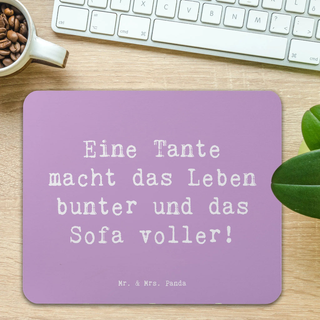 Mouse mat Saying Eine Tante macht das Leben bunter und das Sofa voller! Mousepad, Computer zubehör, Büroausstattung, PC Zubehör, Arbeitszimmer, Mauspad, Einzigartiges Mauspad, Designer Mauspad, Mausunterlage, Mauspad Büro, Familie, Vatertag, Muttertag, Bruder, Schwester, Mama, Papa, Oma, Opa