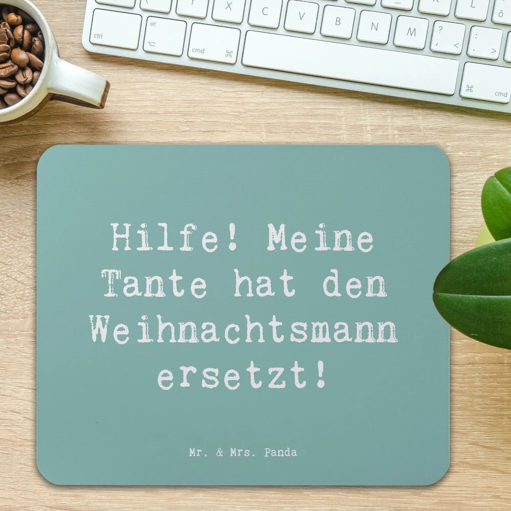 Mouse mat Saying Hilfe! Meine Tante hat den Weihnachtsmann ersetzt! Mousepad, Computer zubehör, Büroausstattung, PC Zubehör, Arbeitszimmer, Mauspad, Einzigartiges Mauspad, Designer Mauspad, Mausunterlage, Mauspad Büro, Familie, Vatertag, Muttertag, Bruder, Schwester, Mama, Papa, Oma, Opa