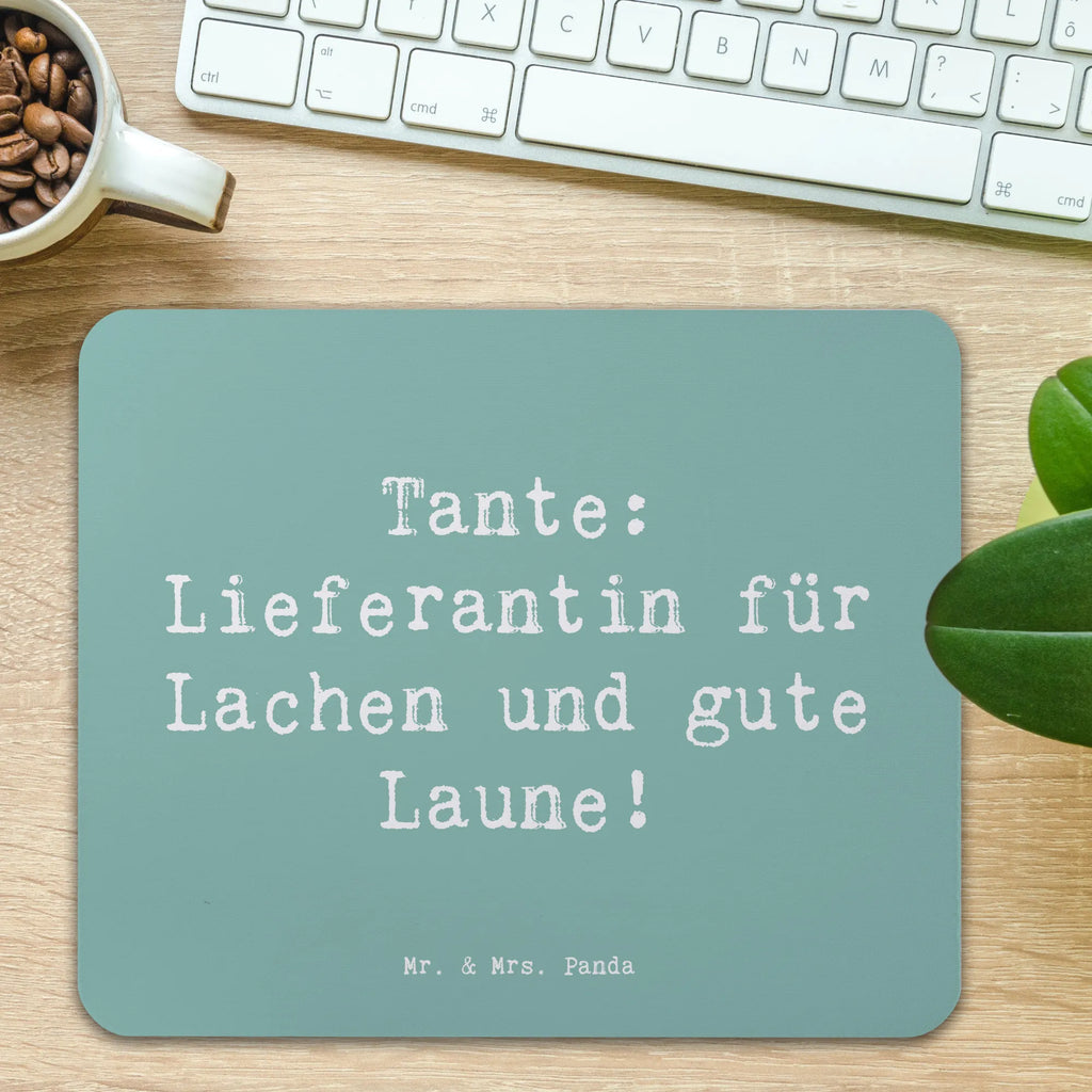 Mouse mat Saying Tante: Lieferantin für Lachen und gute Laune! Mousepad, Computer zubehör, Büroausstattung, PC Zubehör, Arbeitszimmer, Mauspad, Einzigartiges Mauspad, Designer Mauspad, Mausunterlage, Mauspad Büro, Familie, Vatertag, Muttertag, Bruder, Schwester, Mama, Papa, Oma, Opa