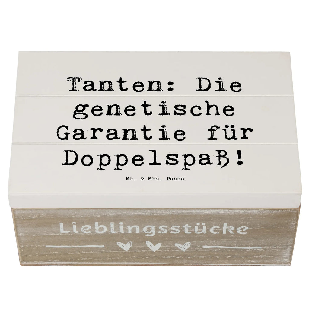 Holzkiste Spruch Tanten Doppelspaß Erinnerungsbox, XXL, Kiste, Aufbewahrungsbox, Schatulle, Geschenkdose, Geschenkbox, Holzkiste, Erinnerungskiste, Dekokiste, Schatzkiste, Truhe, Familie, Vatertag, Muttertag, Bruder, Schwester, Mama, Papa, Oma, Opa