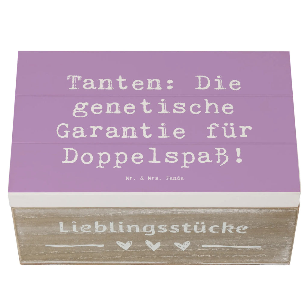 Holzkiste Spruch Tanten Doppelspaß Erinnerungsbox, XXL, Kiste, Aufbewahrungsbox, Schatulle, Geschenkdose, Geschenkbox, Holzkiste, Erinnerungskiste, Dekokiste, Schatzkiste, Truhe, Familie, Vatertag, Muttertag, Bruder, Schwester, Mama, Papa, Oma, Opa