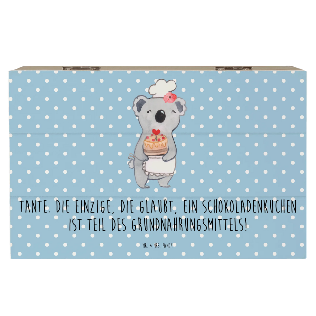 Wooden chest Tante. Die einzige, die glaubt, ein Schokoladenkuchen ist Teil des Grundnahrungsmittels! Geschenkbox, Holzkiste, XXL, Erinnerungsbox, Aufbewahrungsbox, Erinnerungskiste, Schatulle, Truhe, Geschenkdose, Schatzkiste, Kiste, Dekokiste, Familie, Vatertag, Muttertag, Bruder, Schwester, Mama, Papa, Oma, Opa
