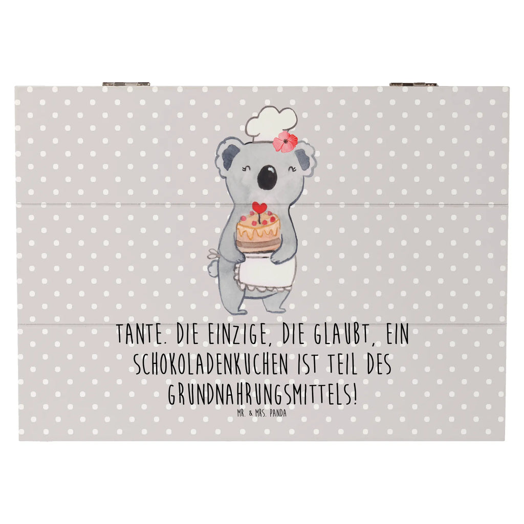 Wooden chest Tante. Die einzige, die glaubt, ein Schokoladenkuchen ist Teil des Grundnahrungsmittels! Geschenkbox, Holzkiste, XXL, Erinnerungsbox, Aufbewahrungsbox, Erinnerungskiste, Schatulle, Truhe, Geschenkdose, Schatzkiste, Kiste, Dekokiste, Familie, Vatertag, Muttertag, Bruder, Schwester, Mama, Papa, Oma, Opa