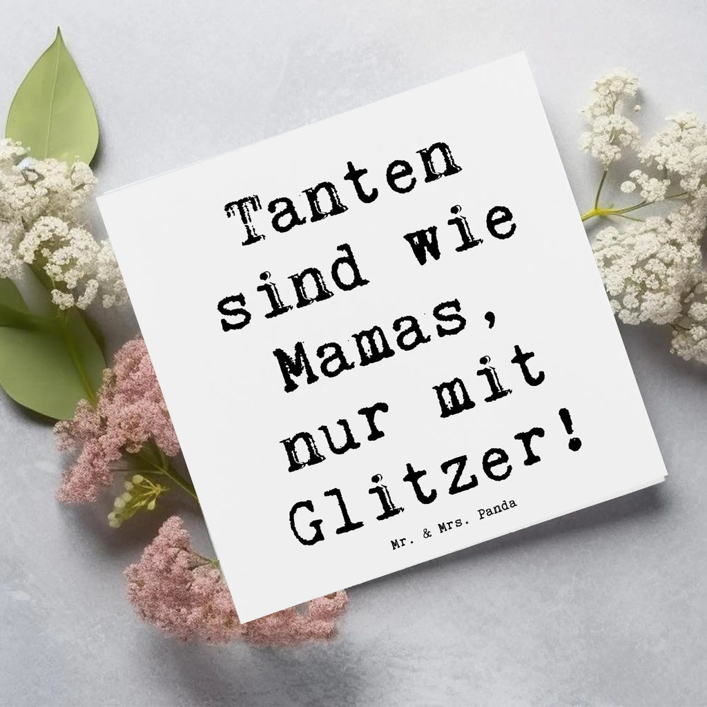Deluxe Card Saying Tanten sind wie Mamas, nur mit Glitzer! Karte, Hochzeitskarte, Einladungskarte, Grußkarte, Hochwertige Klappkarte, Geburtstagskarte, Glückwunschkarte, Hochwertige Grußkarte, Klappkarte, Familie, Vatertag, Muttertag, Bruder, Schwester, Mama, Papa, Oma, Opa