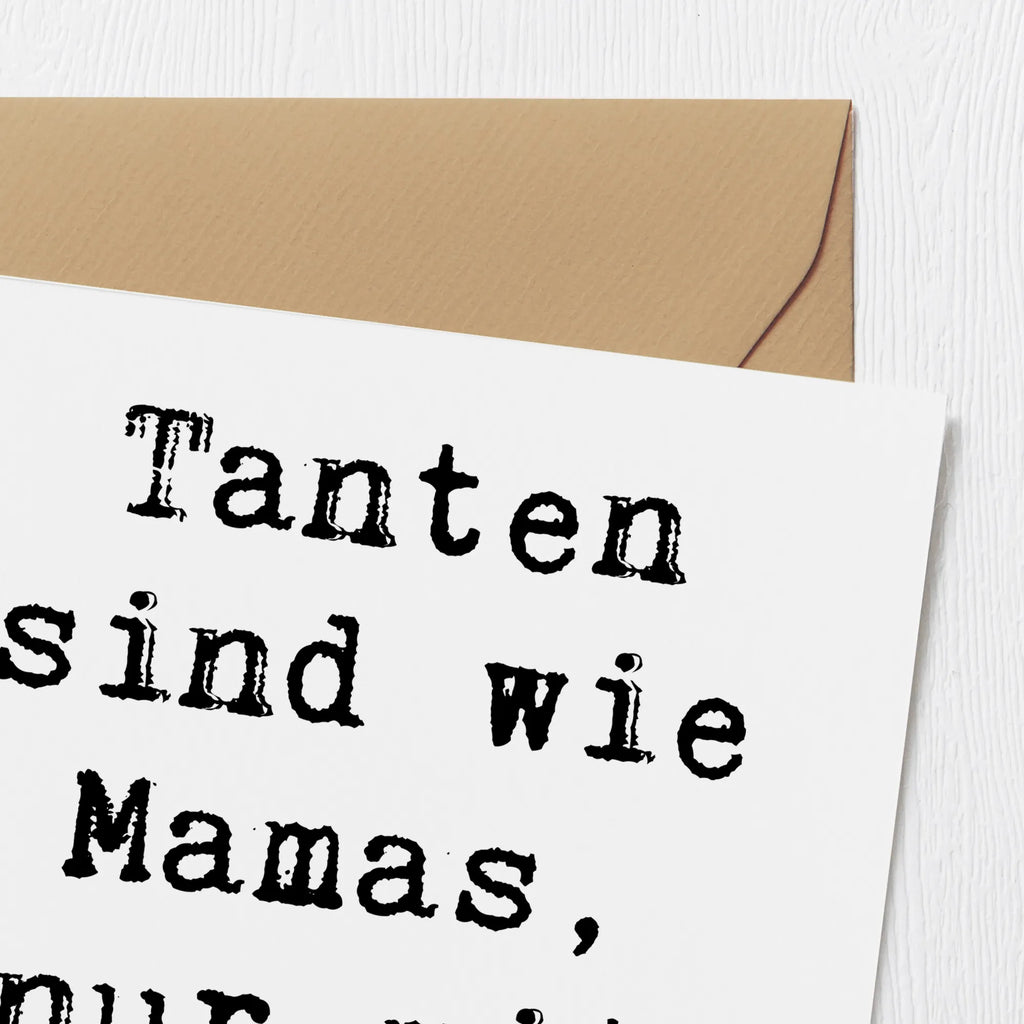 Deluxe Card Saying Tanten sind wie Mamas, nur mit Glitzer! Karte, Hochzeitskarte, Einladungskarte, Grußkarte, Hochwertige Klappkarte, Geburtstagskarte, Glückwunschkarte, Hochwertige Grußkarte, Klappkarte, Familie, Vatertag, Muttertag, Bruder, Schwester, Mama, Papa, Oma, Opa