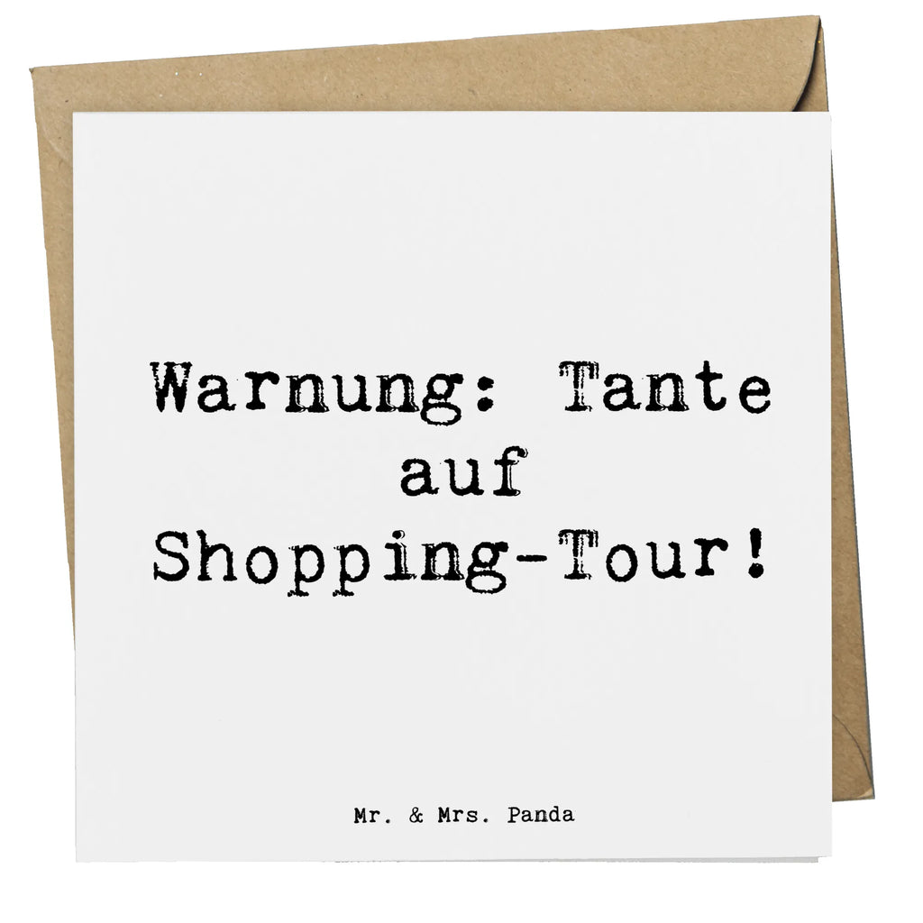 Deluxe Card Saying Warnung: Tante auf Shopping-Tour! Karte, Geburtstagskarte, Klappkarte, Glückwunschkarte, Hochwertige Grußkarte, Hochzeitskarte, Hochwertige Klappkarte, Grußkarte, Einladungskarte, Familie, Vatertag, Muttertag, Bruder, Schwester, Mama, Papa, Oma, Opa