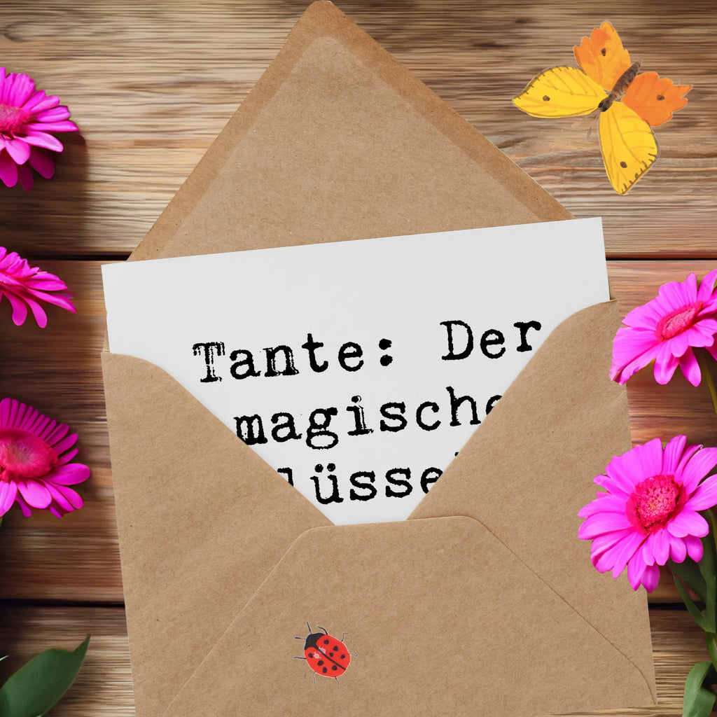 Deluxe Karte Spruch Zauberhafte Tante Karte, Einladungskarte, Geburtstagskarte, Hochzeitskarte, Glückwunschkarte, Hochwertige Grußkarte, Klappkarte, Grußkarte, Hochwertige Klappkarte, Familie, Vatertag, Muttertag, Bruder, Schwester, Mama, Papa, Oma, Opa