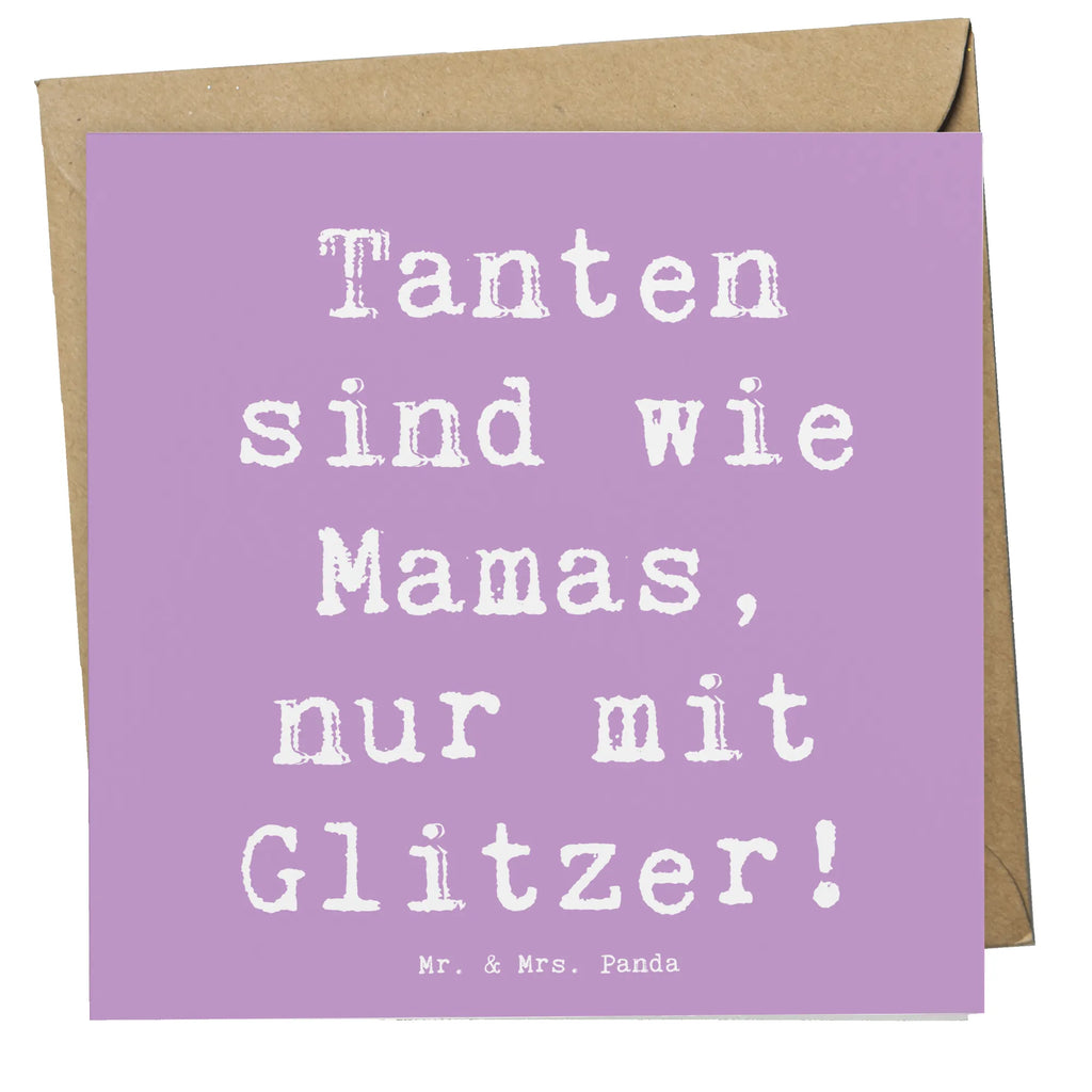 Deluxe Card Saying Tanten sind wie Mamas, nur mit Glitzer! Karte, Hochzeitskarte, Einladungskarte, Grußkarte, Hochwertige Klappkarte, Geburtstagskarte, Glückwunschkarte, Hochwertige Grußkarte, Klappkarte, Familie, Vatertag, Muttertag, Bruder, Schwester, Mama, Papa, Oma, Opa