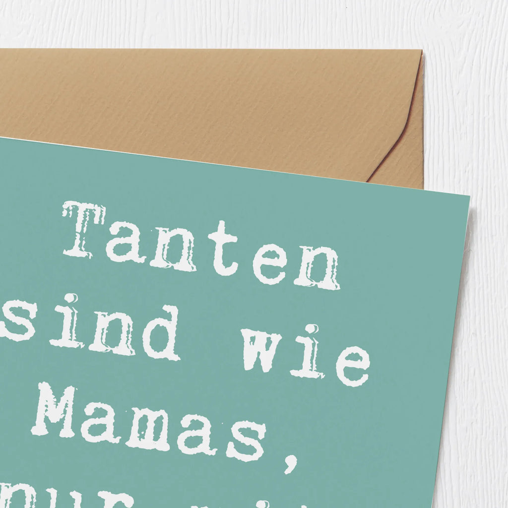 Deluxe Card Saying Tanten sind wie Mamas, nur mit Glitzer! Karte, Hochzeitskarte, Einladungskarte, Grußkarte, Hochwertige Klappkarte, Geburtstagskarte, Glückwunschkarte, Hochwertige Grußkarte, Klappkarte, Familie, Vatertag, Muttertag, Bruder, Schwester, Mama, Papa, Oma, Opa