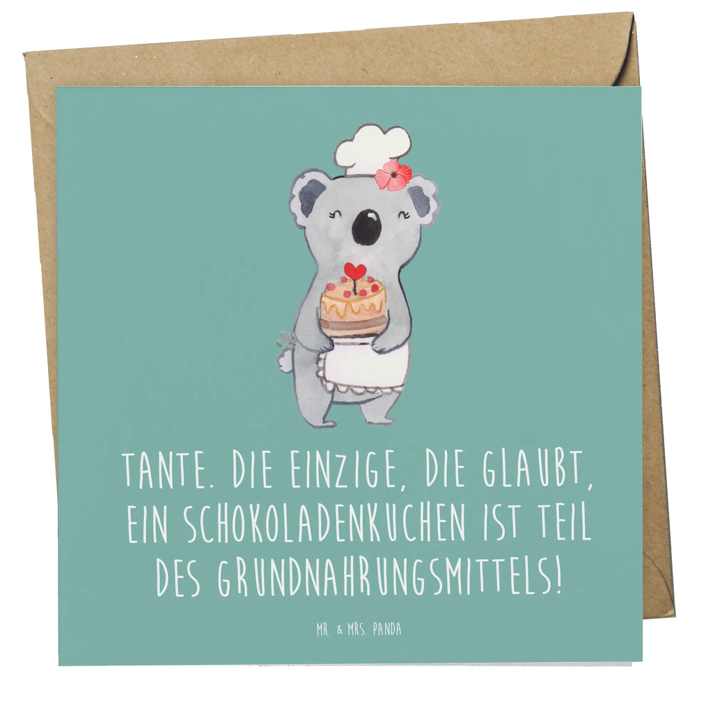 Deluxe Card Tante. Die einzige, die glaubt, ein Schokoladenkuchen ist Teil des Grundnahrungsmittels! Glückwunschkarte, Karte, Einladungskarte, Hochzeitskarte, Klappkarte, Geburtstagskarte, Grußkarte, Hochwertige Klappkarte, Hochwertige Grußkarte, Familie, Vatertag, Muttertag, Bruder, Schwester, Mama, Papa, Oma, Opa