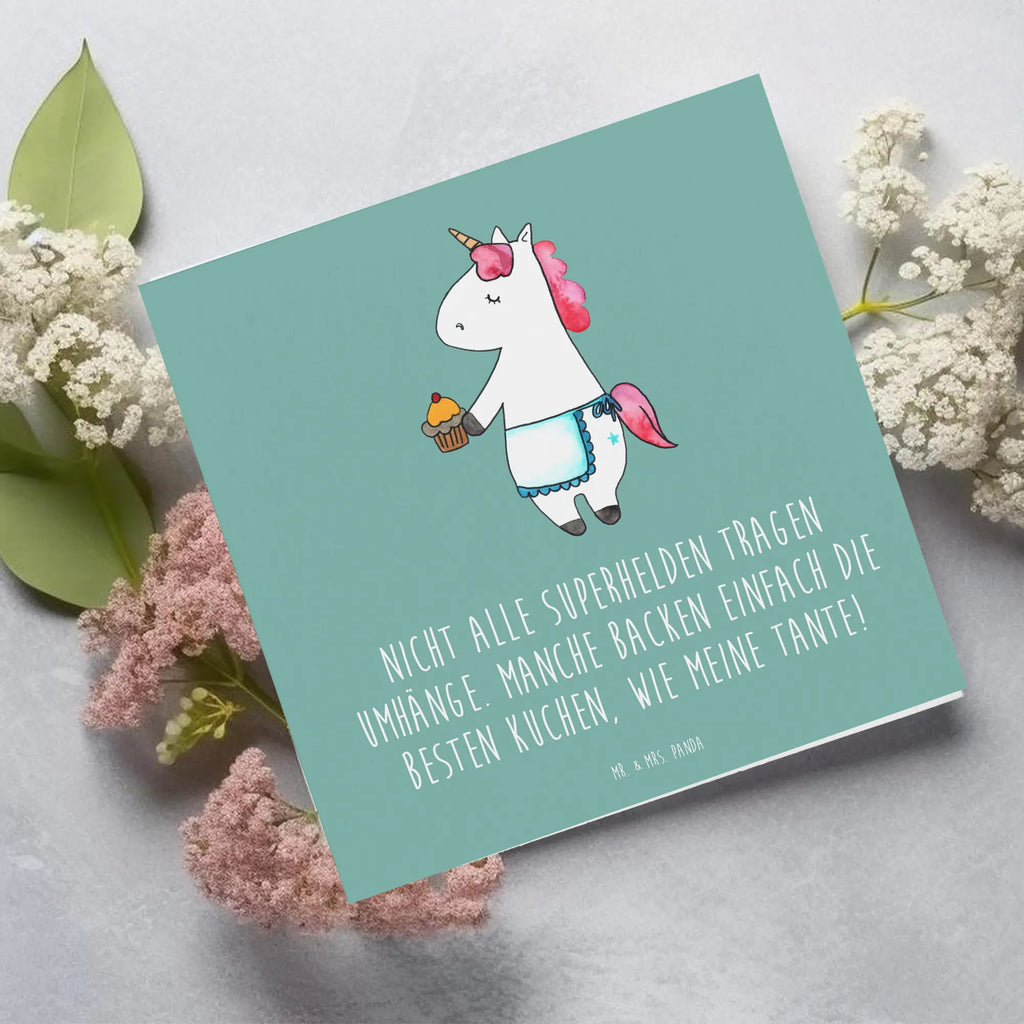 Deluxe Card Nicht alle Superhelden tragen Umhänge. Manche backen einfach die besten Kuchen, wie meine Tante! Klappkarte, Karte, Hochzeitskarte, Geburtstagskarte, Grußkarte, Glückwunschkarte, Hochwertige Grußkarte, Einladungskarte, Hochwertige Klappkarte, Familie, Vatertag, Muttertag, Bruder, Schwester, Mama, Papa, Oma, Opa