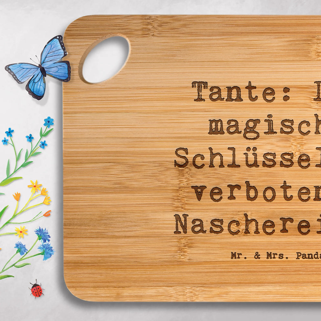 Bamboo chopping board Saying Tante: Der magische Schlüssel zu verbotenen Naschereien! nature, bamboo, robust, breakfast, engraving, cutting block, cutting board, dulcimer, solid, kitchen, carving board, wood, kitchen board, board, breakfast board, slices, Family, Father's Day, Mother's Day, brother, sister, Mom, Dad