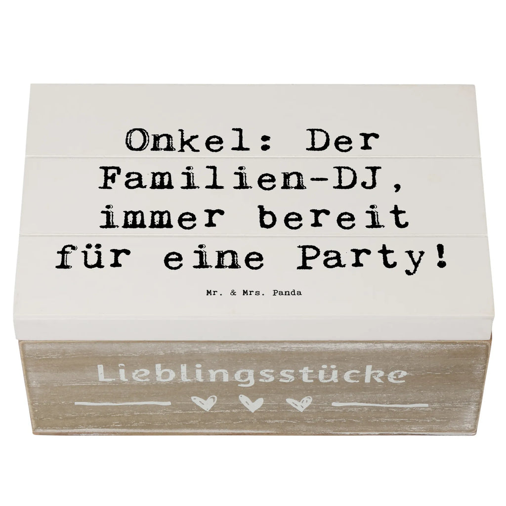 Holzkiste Spruch Onkel Familien-DJ Geschenkbox, Erinnerungsbox, Aufbewahrungsbox, Kiste, XXL, Schatzkiste, Dekokiste, Holzkiste, Geschenkdose, Schatulle, Erinnerungskiste, Truhe, Familie, Vatertag, Muttertag, Bruder, Schwester, Mama, Papa, Oma, Opa