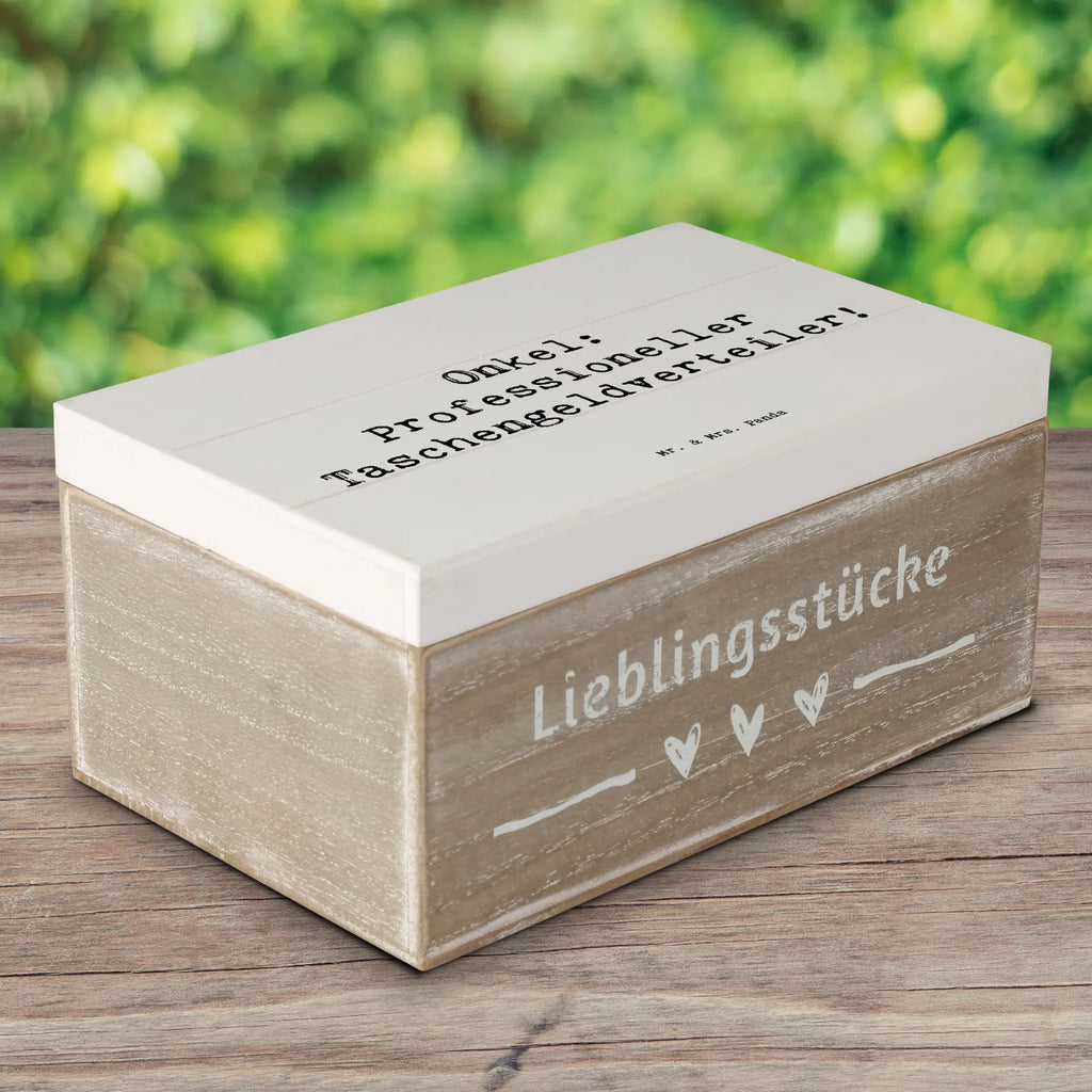 Holzkiste Spruch Onkel: Professioneller Taschengeldverteiler! Geschenkbox, XXL, Erinnerungskiste, Schatulle, Holzkiste, Dekokiste, Erinnerungsbox, Schatzkiste, Truhe, Aufbewahrungsbox, Kiste, Geschenkdose, Familie, Vatertag, Muttertag, Bruder, Schwester, Mama, Papa, Oma, Opa