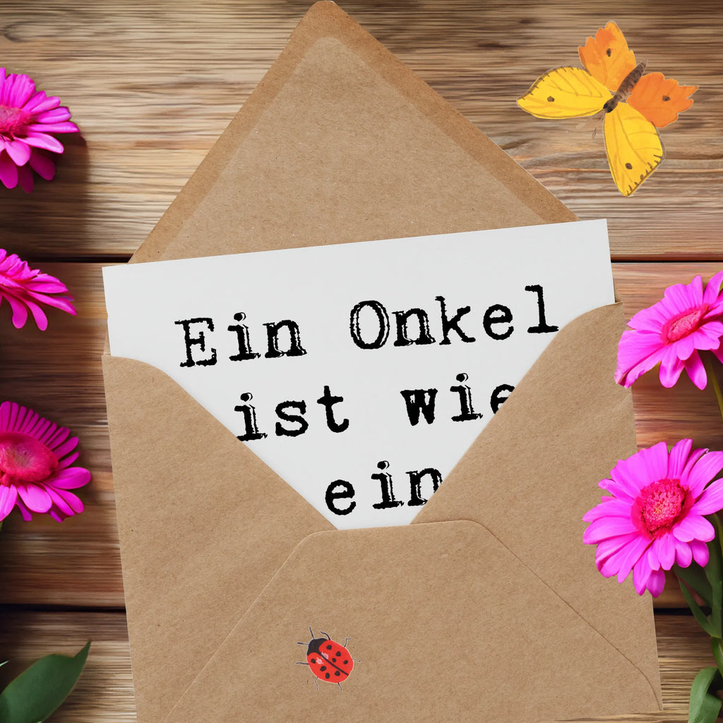 Deluxe Card Saying Ein Onkel ist wie ein Vater, nur cooler! Einladungskarte, Glückwunschkarte, Karte, Hochwertige Grußkarte, Hochzeitskarte, Hochwertige Klappkarte, Geburtstagskarte, Klappkarte, Grußkarte, Familie, Vatertag, Muttertag, Bruder, Schwester, Mama, Papa, Oma, Opa