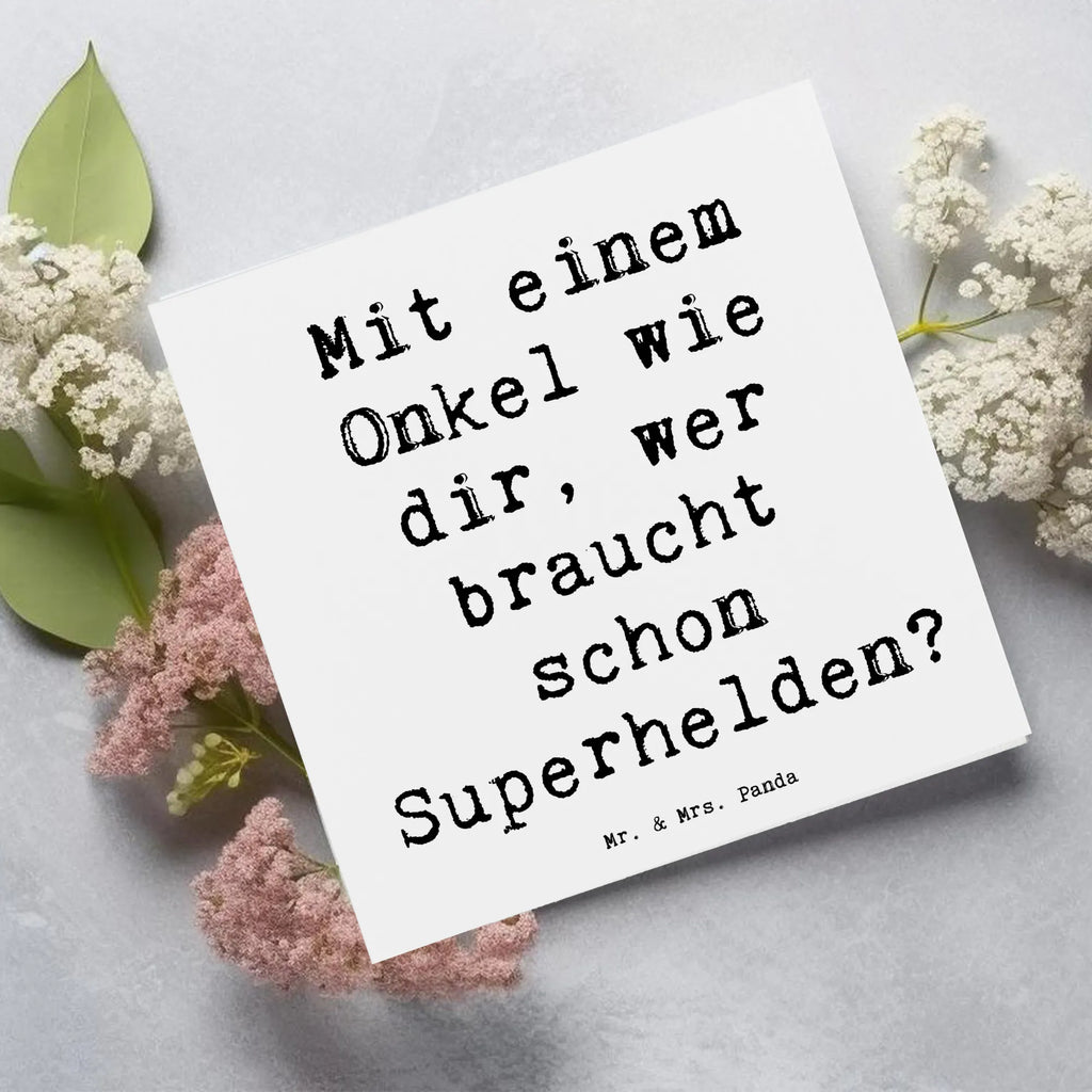 Deluxe Card Saying Mit einem Onkel wie dir, wer braucht schon Superhelden? Glückwunschkarte, Hochwertige Klappkarte, Einladungskarte, Karte, Grußkarte, Klappkarte, Hochzeitskarte, Geburtstagskarte, Hochwertige Grußkarte, Familie, Vatertag, Muttertag, Bruder, Schwester, Mama, Papa, Oma, Opa