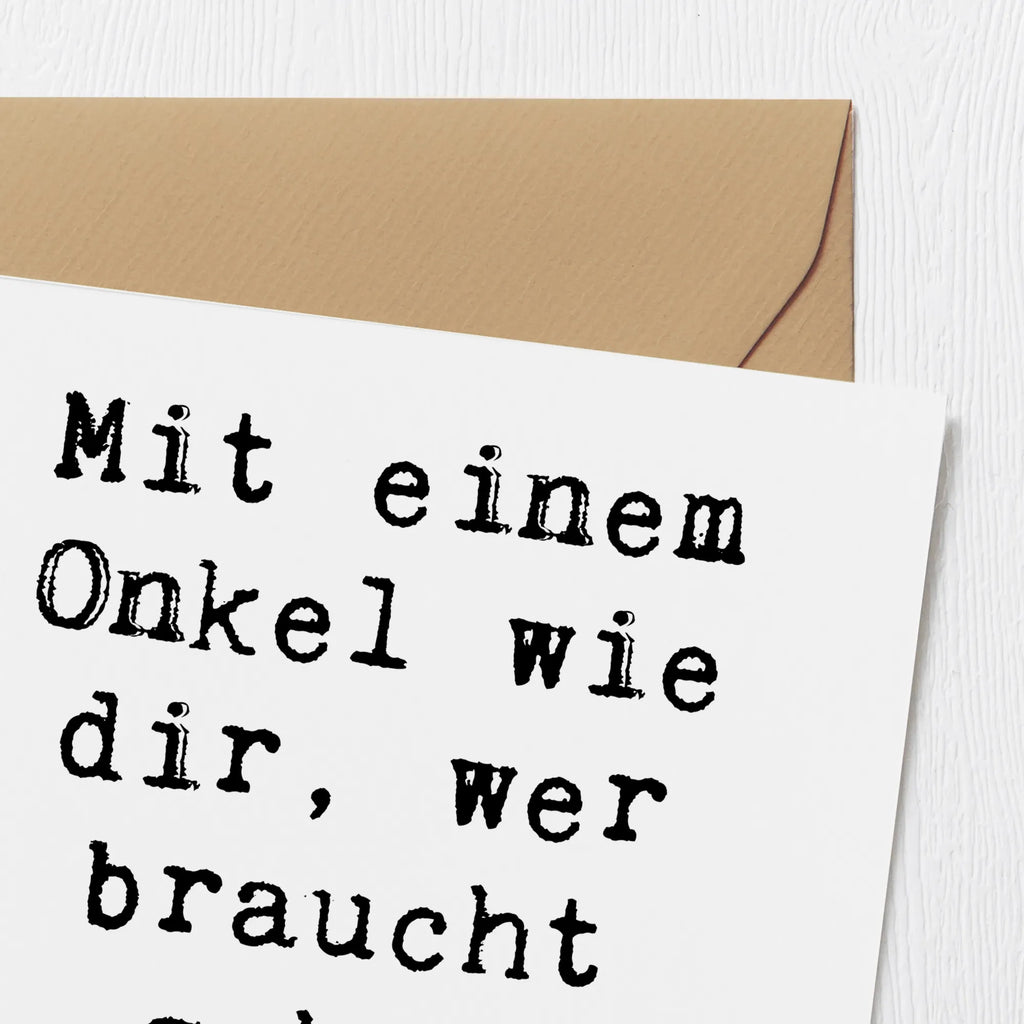 Deluxe Card Saying Mit einem Onkel wie dir, wer braucht schon Superhelden? Glückwunschkarte, Hochwertige Klappkarte, Einladungskarte, Karte, Grußkarte, Klappkarte, Hochzeitskarte, Geburtstagskarte, Hochwertige Grußkarte, Familie, Vatertag, Muttertag, Bruder, Schwester, Mama, Papa, Oma, Opa