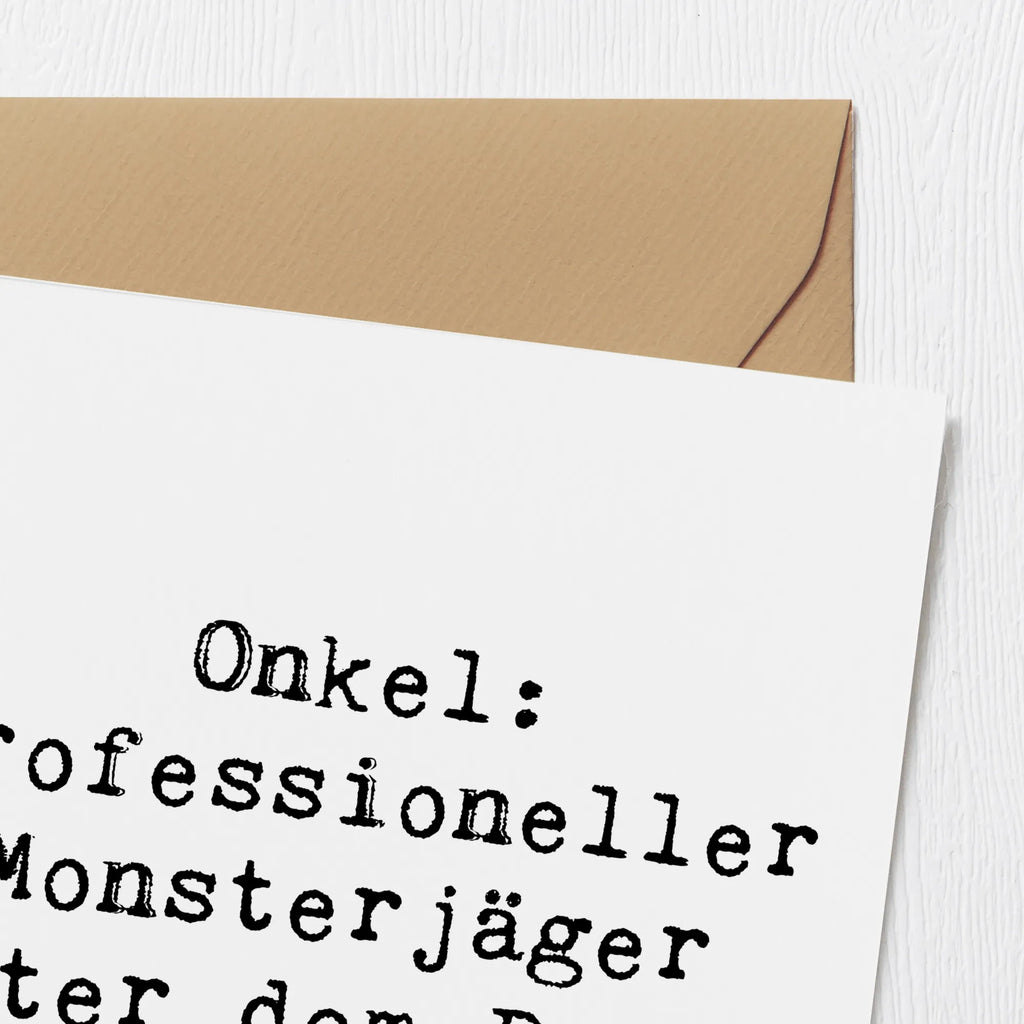 Deluxe Karte Spruch Onkel Monsterjäger Grußkarte, Karte, Einladungskarte, Klappkarte, Hochzeitskarte, Hochwertige Grußkarte, Geburtstagskarte, Glückwunschkarte, Hochwertige Klappkarte, Familie, Vatertag, Muttertag, Bruder, Schwester, Mama, Papa, Oma, Opa