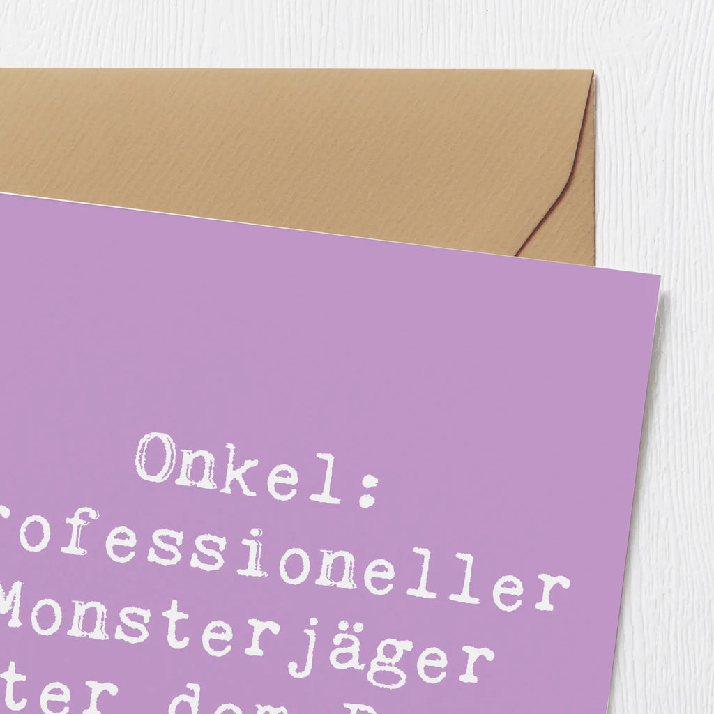Deluxe Karte Spruch Onkel Monsterjäger Grußkarte, Karte, Einladungskarte, Klappkarte, Hochzeitskarte, Hochwertige Grußkarte, Geburtstagskarte, Glückwunschkarte, Hochwertige Klappkarte, Familie, Vatertag, Muttertag, Bruder, Schwester, Mama, Papa, Oma, Opa