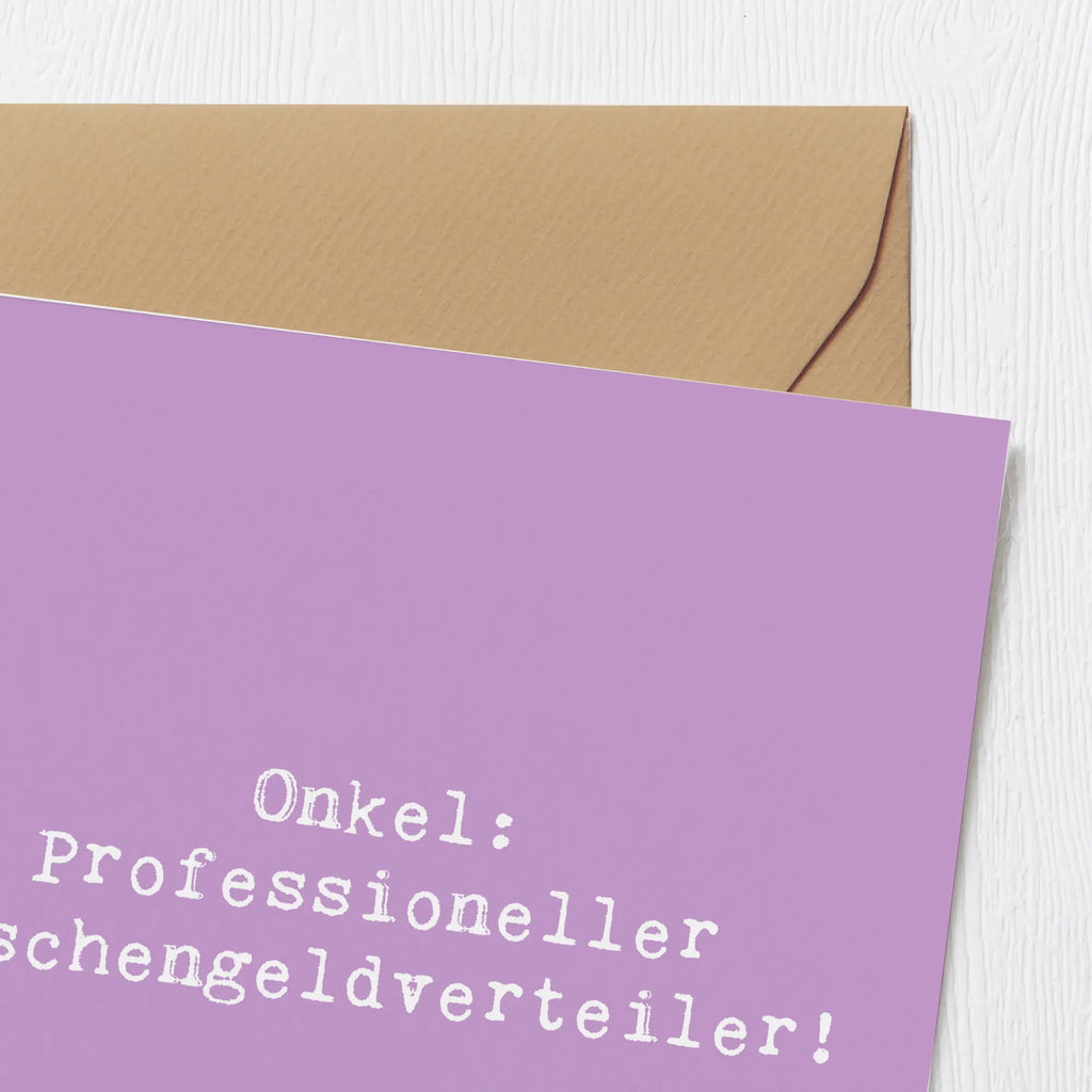 Deluxe Karte Spruch Onkel: Professioneller Taschengeldverteiler! Hochwertige Grußkarte, Karte, Einladungskarte, Grußkarte, Hochzeitskarte, Klappkarte, Geburtstagskarte, Hochwertige Klappkarte, Glückwunschkarte, Familie, Vatertag, Muttertag, Bruder, Schwester, Mama, Papa, Oma, Opa