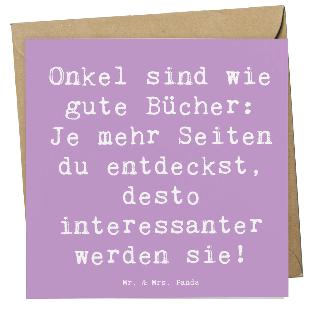 Deluxe Karte Spruch Onkel Bücher Glückwunschkarte, Karte, Geburtstagskarte, Einladungskarte, Hochwertige Grußkarte, Hochzeitskarte, Hochwertige Klappkarte, Klappkarte, Grußkarte, Familie, Vatertag, Muttertag, Bruder, Schwester, Mama, Papa, Oma, Opa