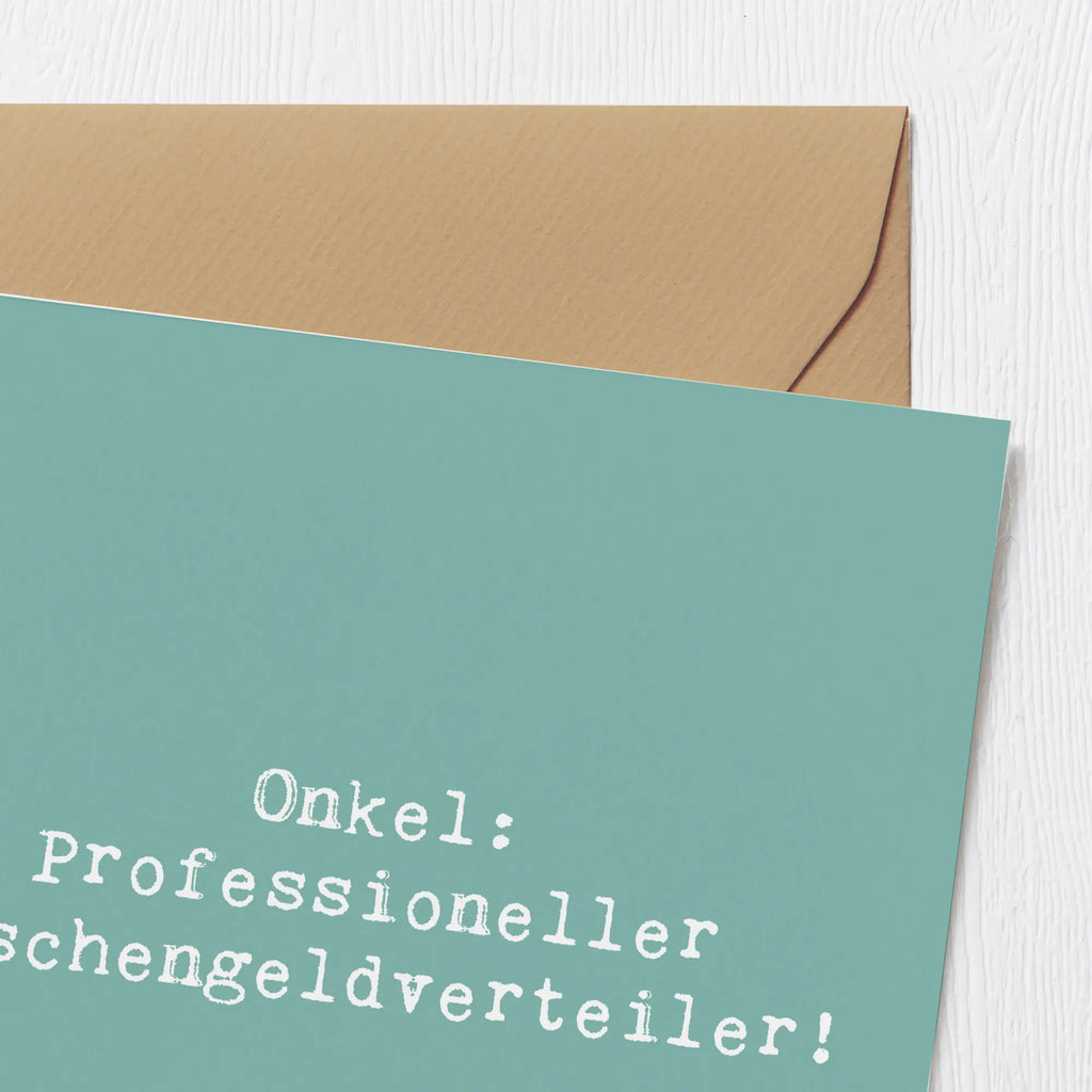 Deluxe Karte Spruch Onkel: Professioneller Taschengeldverteiler! Hochwertige Grußkarte, Karte, Einladungskarte, Grußkarte, Hochzeitskarte, Klappkarte, Geburtstagskarte, Hochwertige Klappkarte, Glückwunschkarte, Familie, Vatertag, Muttertag, Bruder, Schwester, Mama, Papa, Oma, Opa