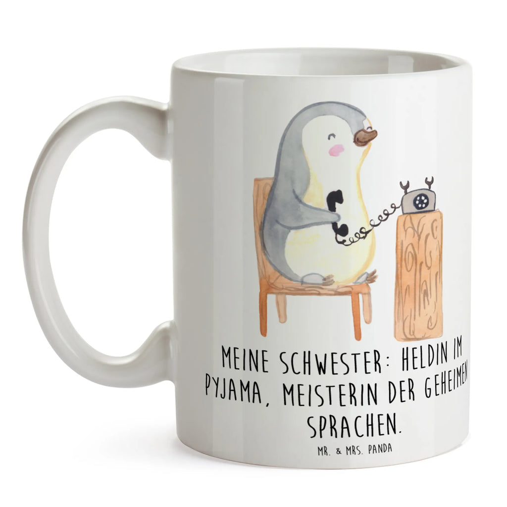 Tasse Schwester Heldin Bürotasse, Tasse mit Zitaten, Tasse mit Motiven, Tasse, Teetasse, Porzellantasse, Geschenktasse, Kaffeetasse, Keramiktasse, Familie, Vatertag, Muttertag, Bruder, Schwester, Mama, Papa, Oma, Opa