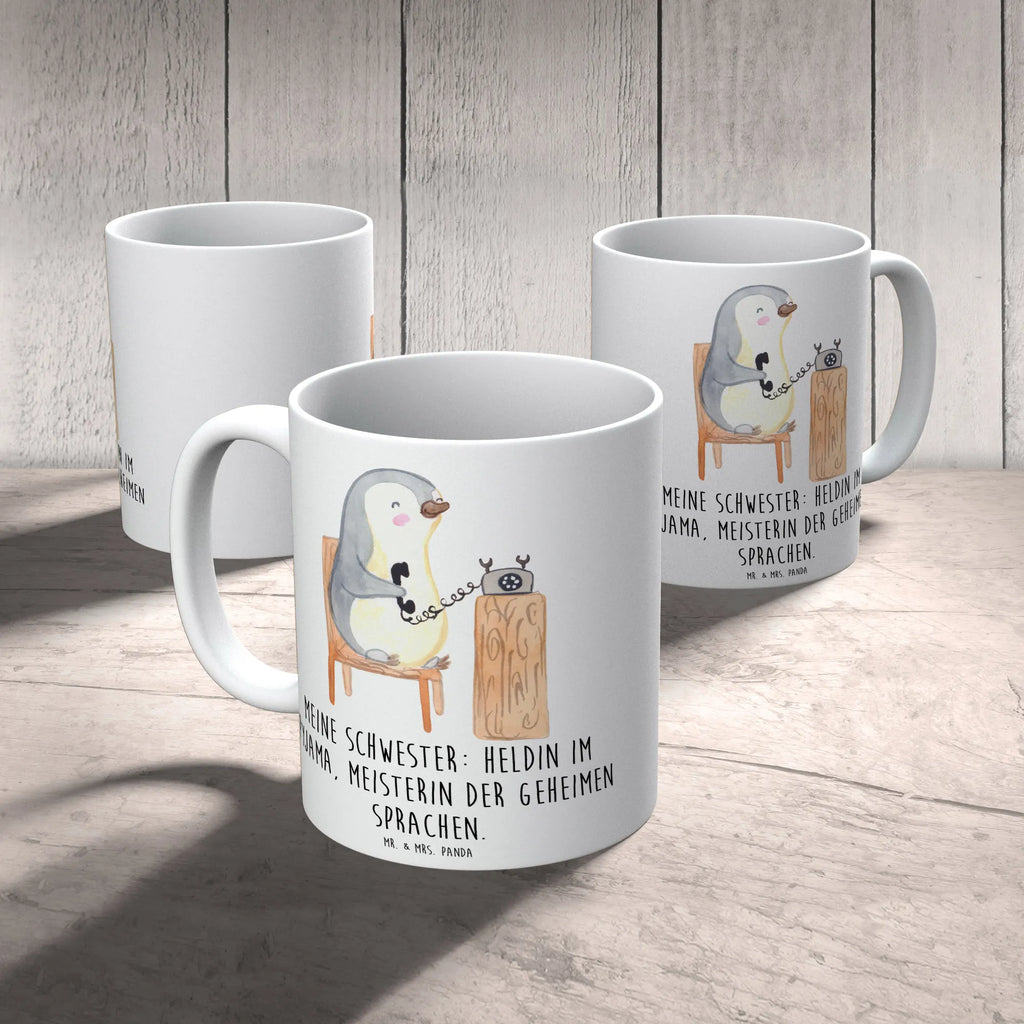 Tasse Schwester Heldin Bürotasse, Tasse mit Zitaten, Tasse mit Motiven, Tasse, Teetasse, Porzellantasse, Geschenktasse, Kaffeetasse, Keramiktasse, Familie, Vatertag, Muttertag, Bruder, Schwester, Mama, Papa, Oma, Opa