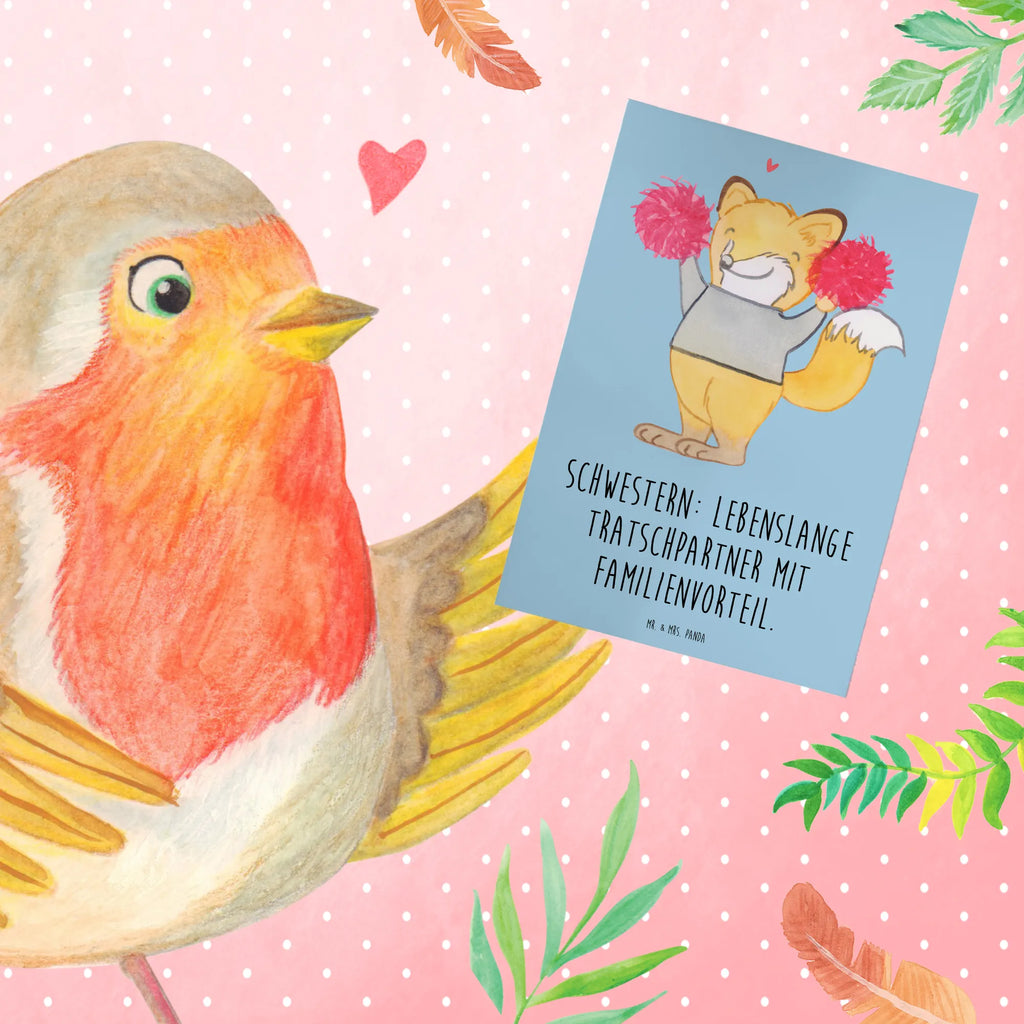 Greetings card Schwestern: Lebenslange Tratschpartner mit Familienvorteil. Glückwunschkarte, Karte, Ansichtskarten, Einladungskarte, Grußkarte, Klappkarte, Geburtstagskarte, Hochzeitskarte, Familie, Vatertag, Muttertag, Bruder, Schwester, Mama, Papa, Oma, Opa