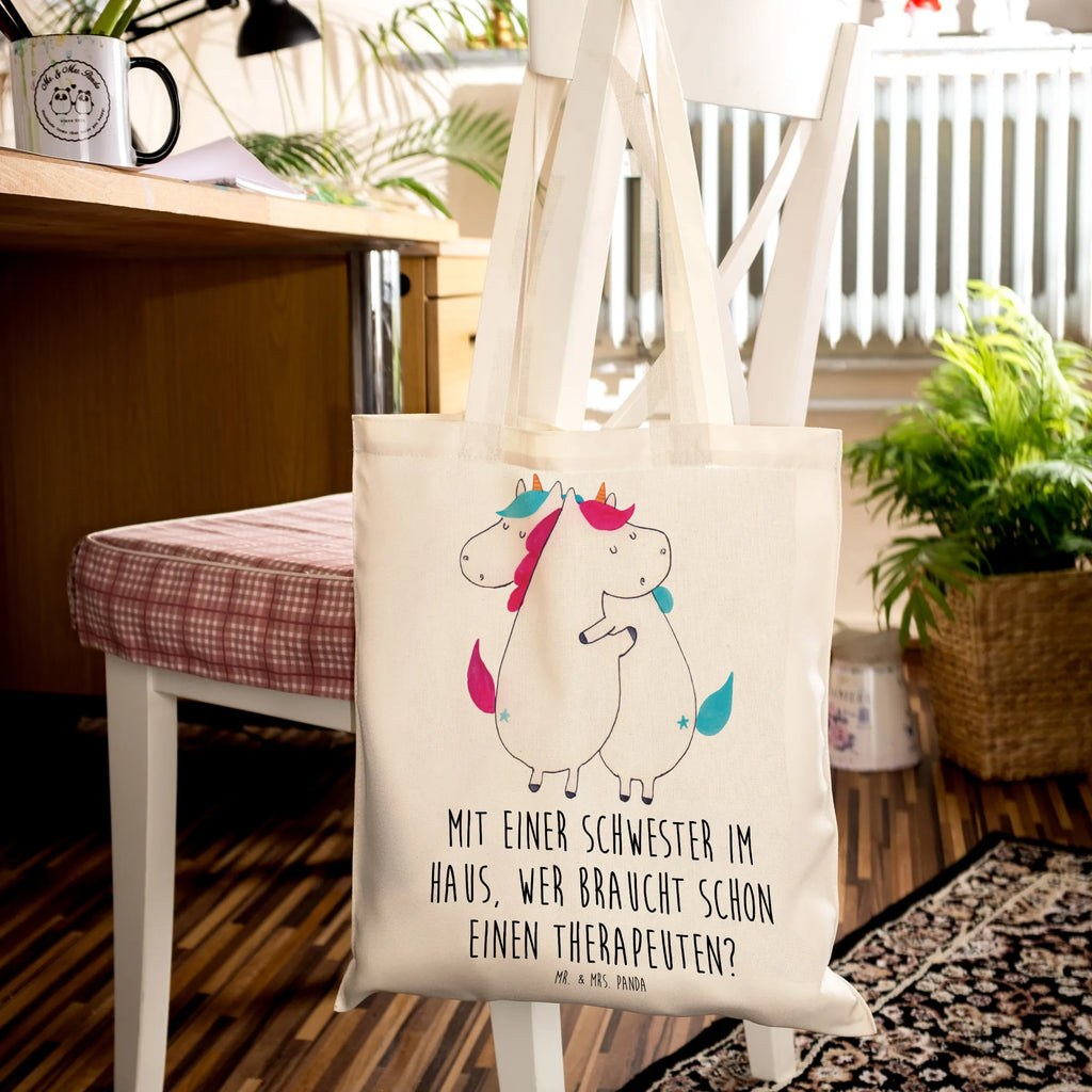 Tragetasche Schwester Glück Einkaufstüte, Jutebeutel, Tragetasche, Einkaufstasche, Strandtasche, Umhängetasche, Tasche, Schultertasche, Shopper, Beuteltasche, Laptoptasche, Beutel, Badetasche, Stofftasche, Stoffbeutel, Jutetasche, Familie, Vatertag, Muttertag, Bruder, Schwester, Mama, Papa, Oma, Opa