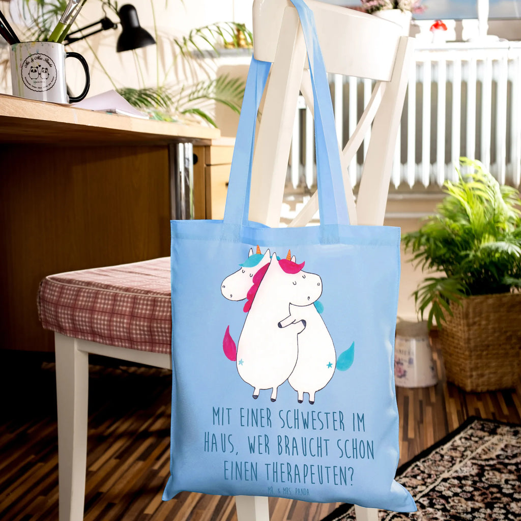 Tragetasche Schwester Glück Einkaufstüte, Jutebeutel, Tragetasche, Einkaufstasche, Strandtasche, Umhängetasche, Tasche, Schultertasche, Shopper, Beuteltasche, Laptoptasche, Beutel, Badetasche, Stofftasche, Stoffbeutel, Jutetasche, Familie, Vatertag, Muttertag, Bruder, Schwester, Mama, Papa, Oma, Opa