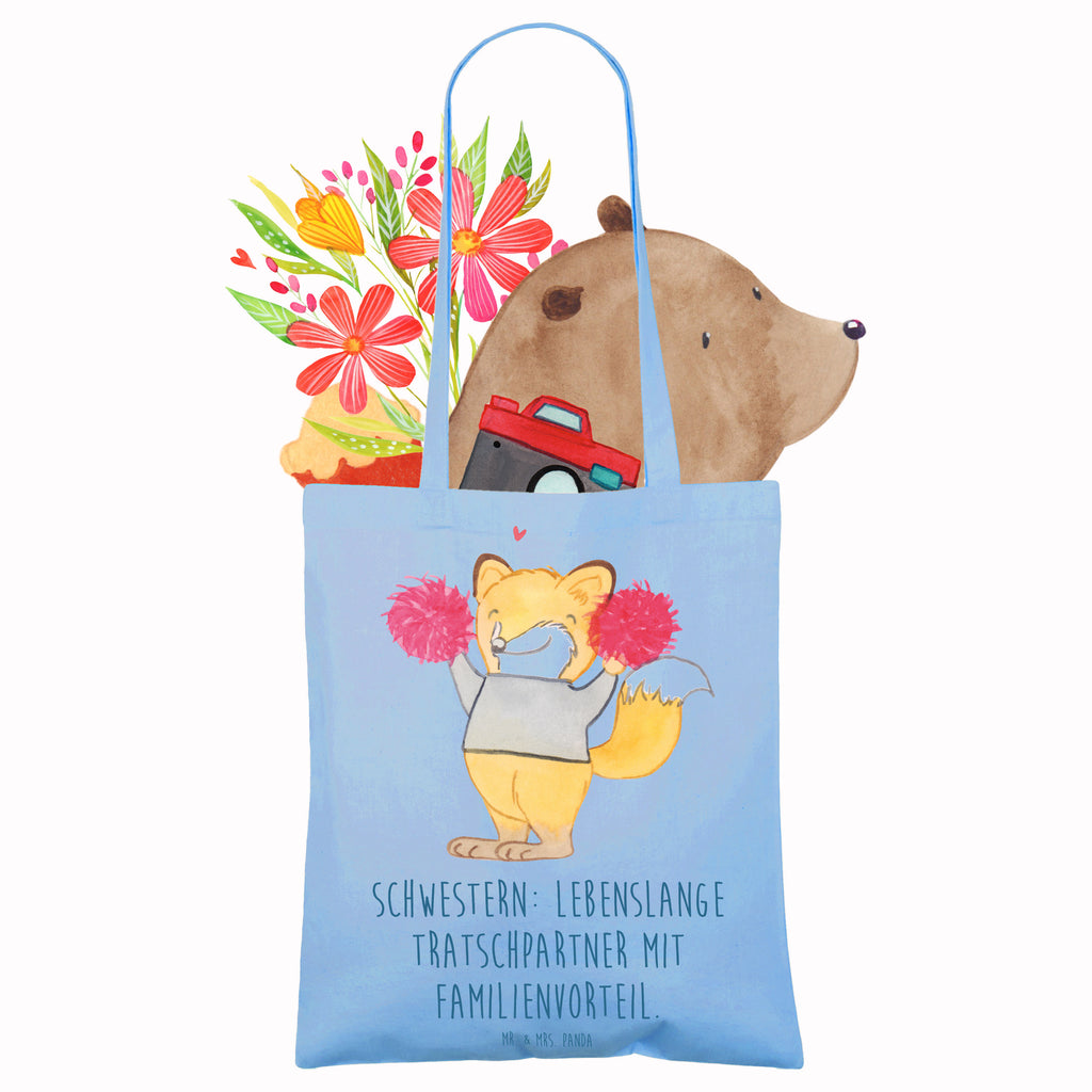 Tote bag Schwestern: Lebenslange Tratschpartner mit Familienvorteil. Beutel, Stoffbeutel, Stofftasche, Tragetasche, Badetasche, Strandtasche, Jutebeutel, Einkaufstüte, Shopper, Schultertasche, Umhängetasche, Beuteltasche, Tasche, Einkaufstasche, Laptoptasche, Jutetasche, Familie, Vatertag, Muttertag, Bruder, Schwester, Mama, Papa, Oma, Opa