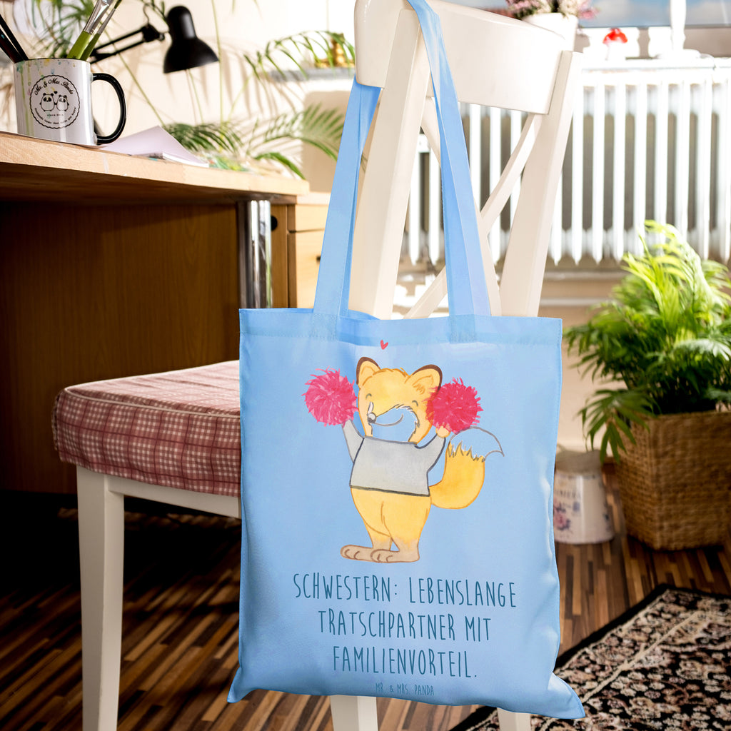 Tote bag Schwestern: Lebenslange Tratschpartner mit Familienvorteil. Beutel, Stoffbeutel, Stofftasche, Tragetasche, Badetasche, Strandtasche, Jutebeutel, Einkaufstüte, Shopper, Schultertasche, Umhängetasche, Beuteltasche, Tasche, Einkaufstasche, Laptoptasche, Jutetasche, Familie, Vatertag, Muttertag, Bruder, Schwester, Mama, Papa, Oma, Opa