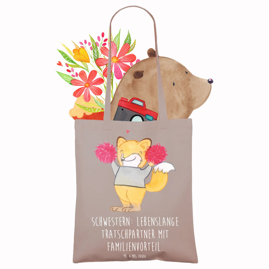 Tote bag Schwestern: Lebenslange Tratschpartner mit Familienvorteil. Beutel, Stoffbeutel, Stofftasche, Tragetasche, Badetasche, Strandtasche, Jutebeutel, Einkaufstüte, Shopper, Schultertasche, Umhängetasche, Beuteltasche, Tasche, Einkaufstasche, Laptoptasche, Jutetasche, Familie, Vatertag, Muttertag, Bruder, Schwester, Mama, Papa, Oma, Opa