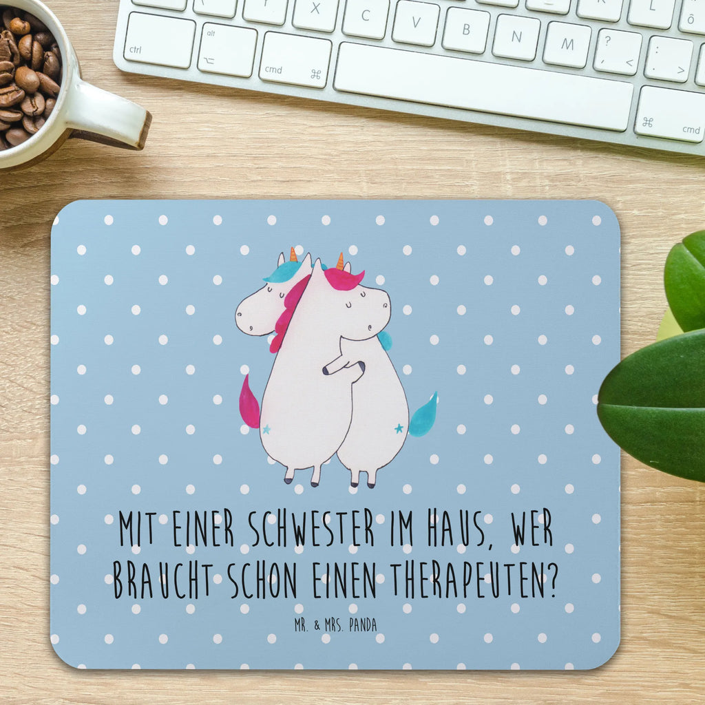 Mouse mat Mit einer Schwester im Haus, wer braucht schon einen Therapeuten? Mauspad Büro, Designer Mauspad, Mauspad, Mousepad, Büroausstattung, PC Zubehör, Arbeitszimmer, Mausunterlage, Einzigartiges Mauspad, Computer zubehör, Familie, Vatertag, Muttertag, Bruder, Schwester, Mama, Papa, Oma, Opa
