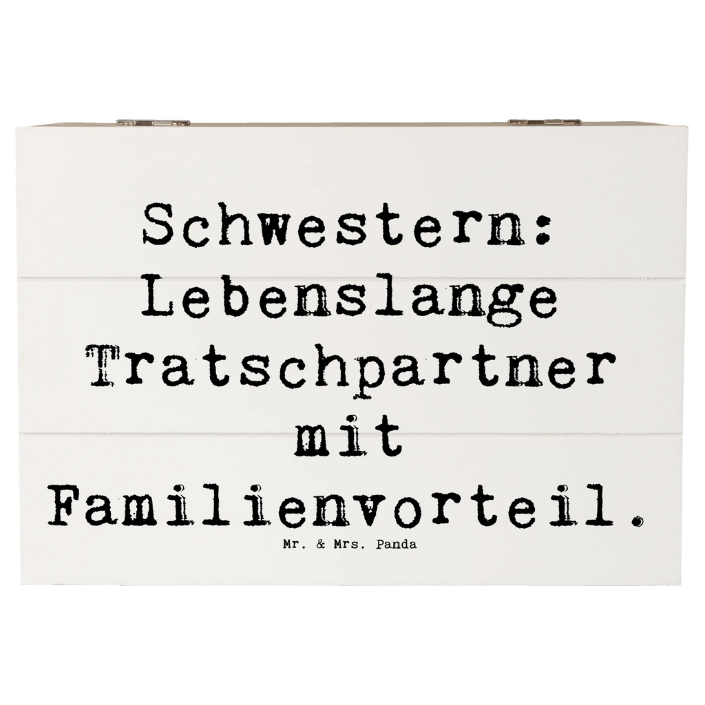 Wooden chest Saying Schwestern: Lebenslange Tratschpartner mit Familienvorteil. Schatulle, Holzkiste, Geschenkbox, Erinnerungskiste, Erinnerungsbox, XXL, Kiste, Dekokiste, Schatzkiste, Geschenkdose, Truhe, Aufbewahrungsbox, Familie, Vatertag, Muttertag, Bruder, Schwester, Mama, Papa, Oma, Opa