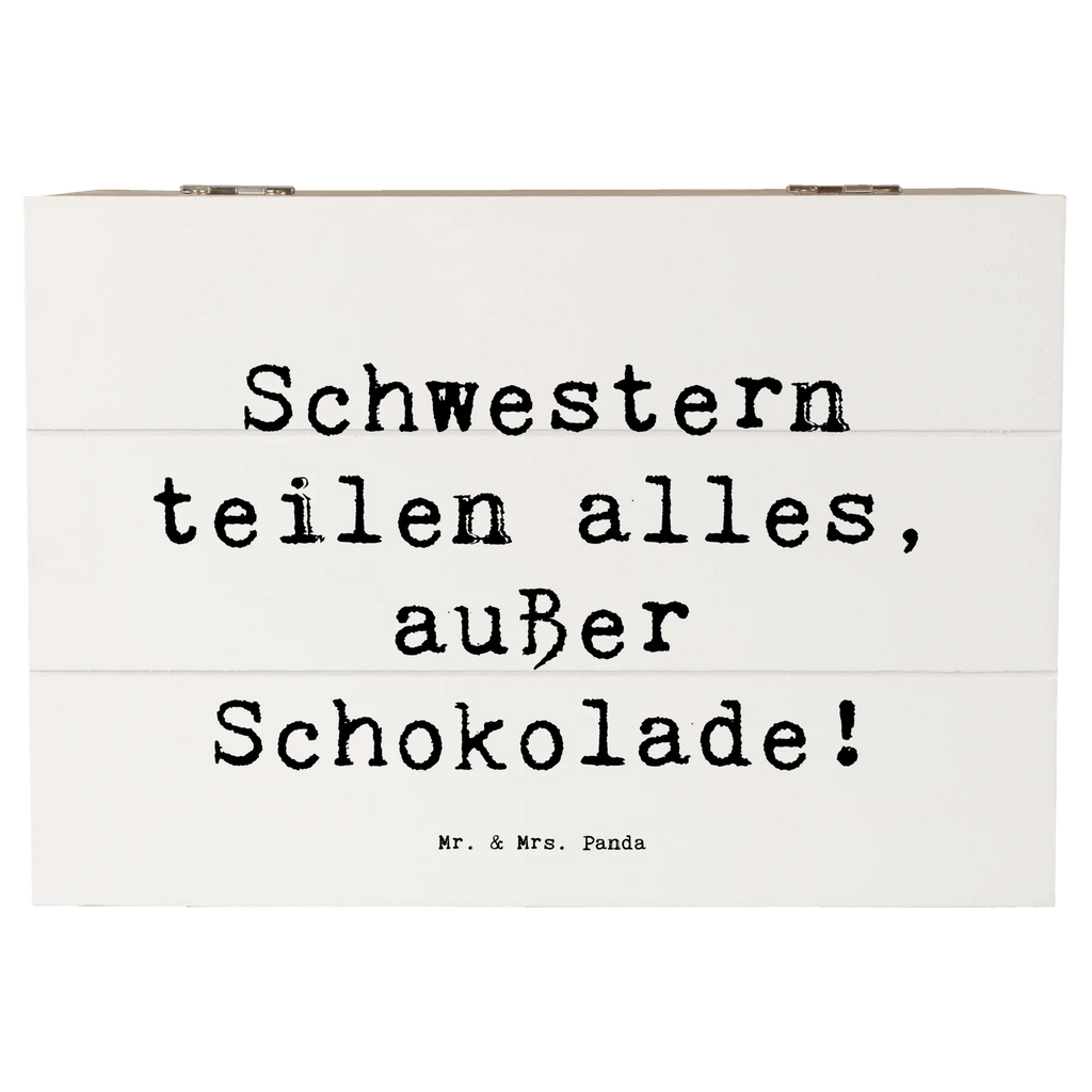 Wooden chest Saying Schwestern teilen alles, außer Schokolade! Geschenkbox, Erinnerungsbox, Aufbewahrungsbox, Geschenkdose, Schatulle, Kiste, Dekokiste, XXL, Erinnerungskiste, Holzkiste, Schatzkiste, Truhe, Familie, Vatertag, Muttertag, Bruder, Schwester, Mama, Papa, Oma, Opa